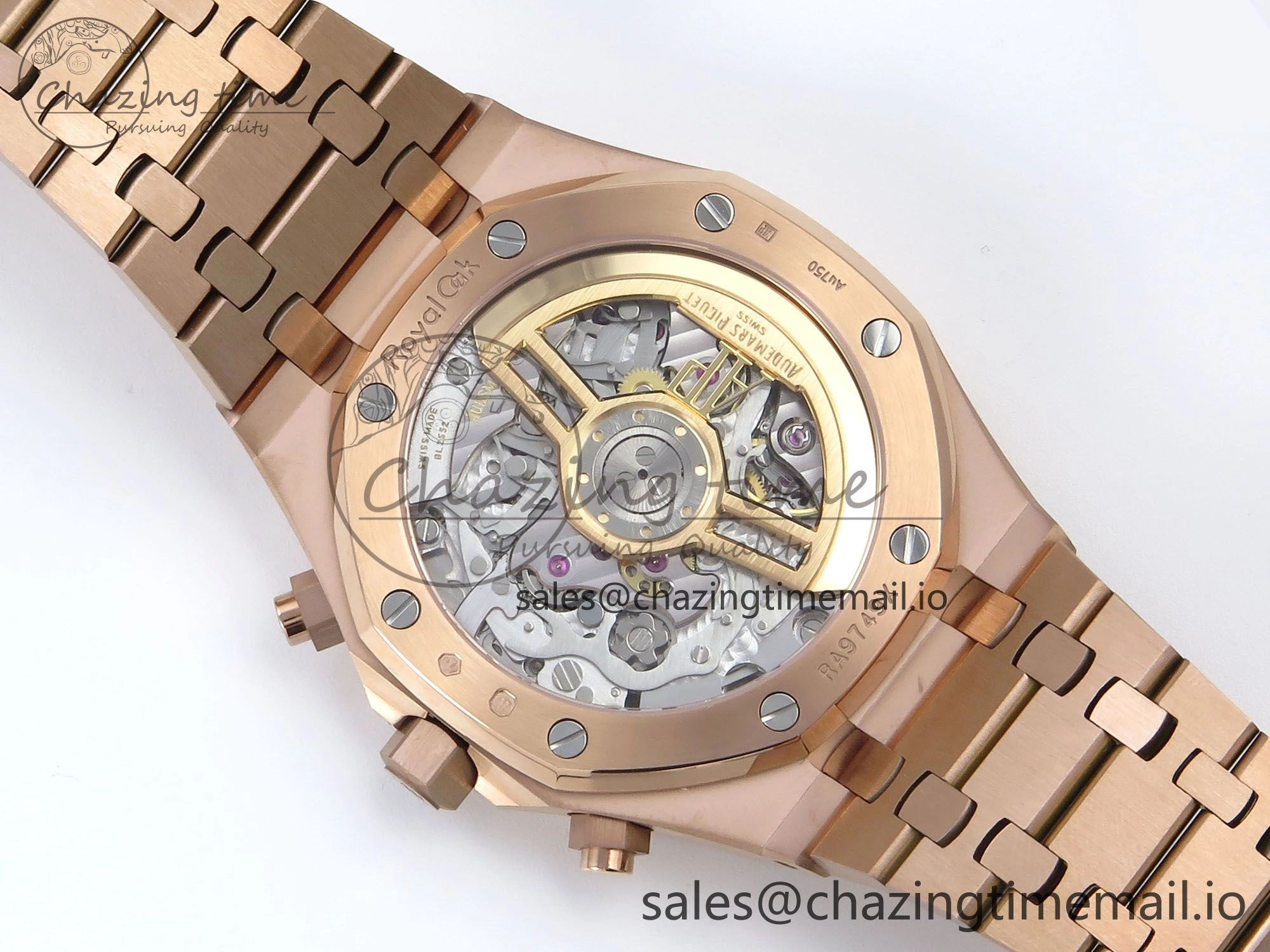 Royal Oak Chrono 26240 RG APSF 1:1 Best Edition Blue Dial on RG Bracelet SA4401 Super Clone