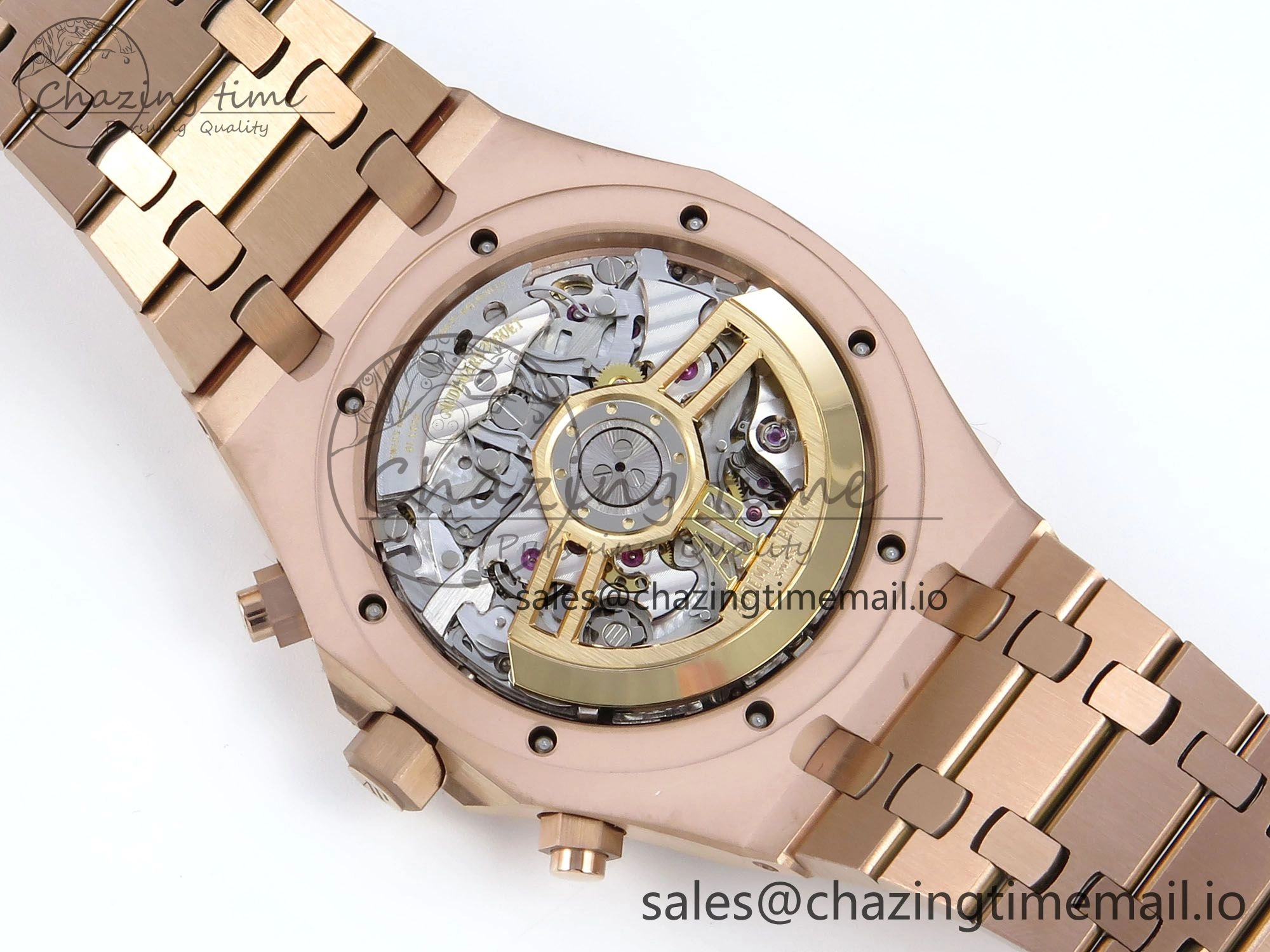 Royal Oak Chrono 26240 RG APSF 1:1 Best Edition Blue Dial on RG Bracelet SA4401 Super Clone