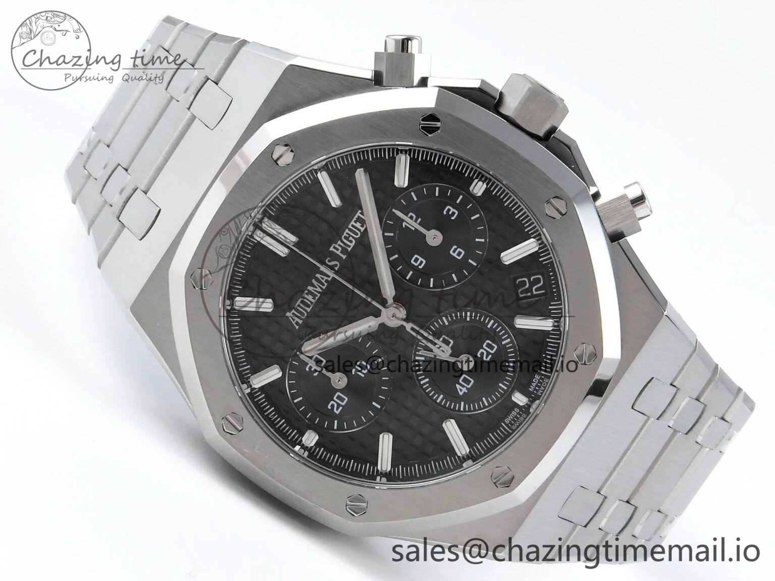 Royal Oak Chrono 26240 SS APSF 1:1 Best Edition Black Dial on SS Bracelet SA4401 Super Clone
