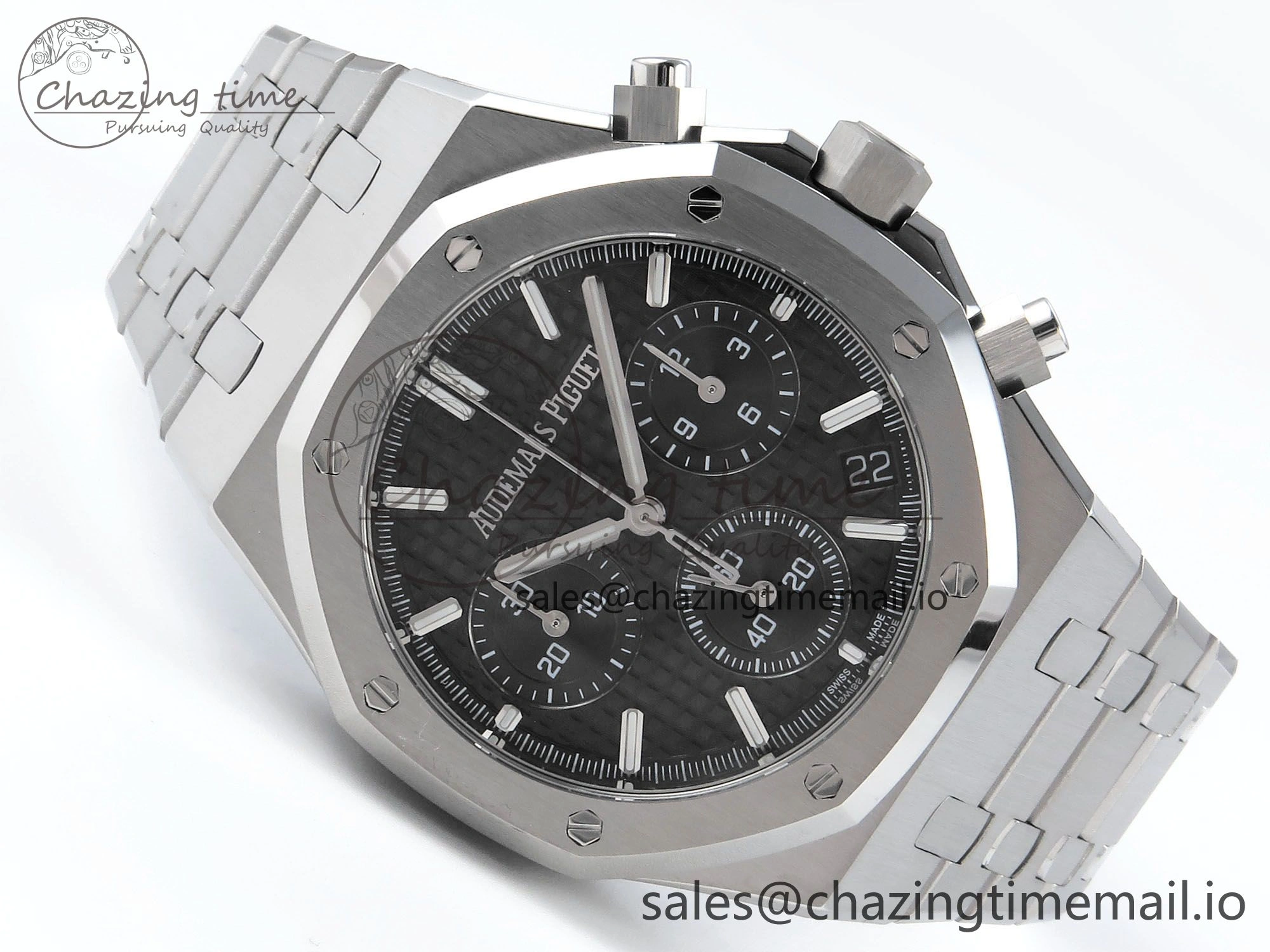 Royal Oak Chrono 26240 SS APSF 1:1 Best Edition Black Dial on SS Bracelet SA4401 Super Clone