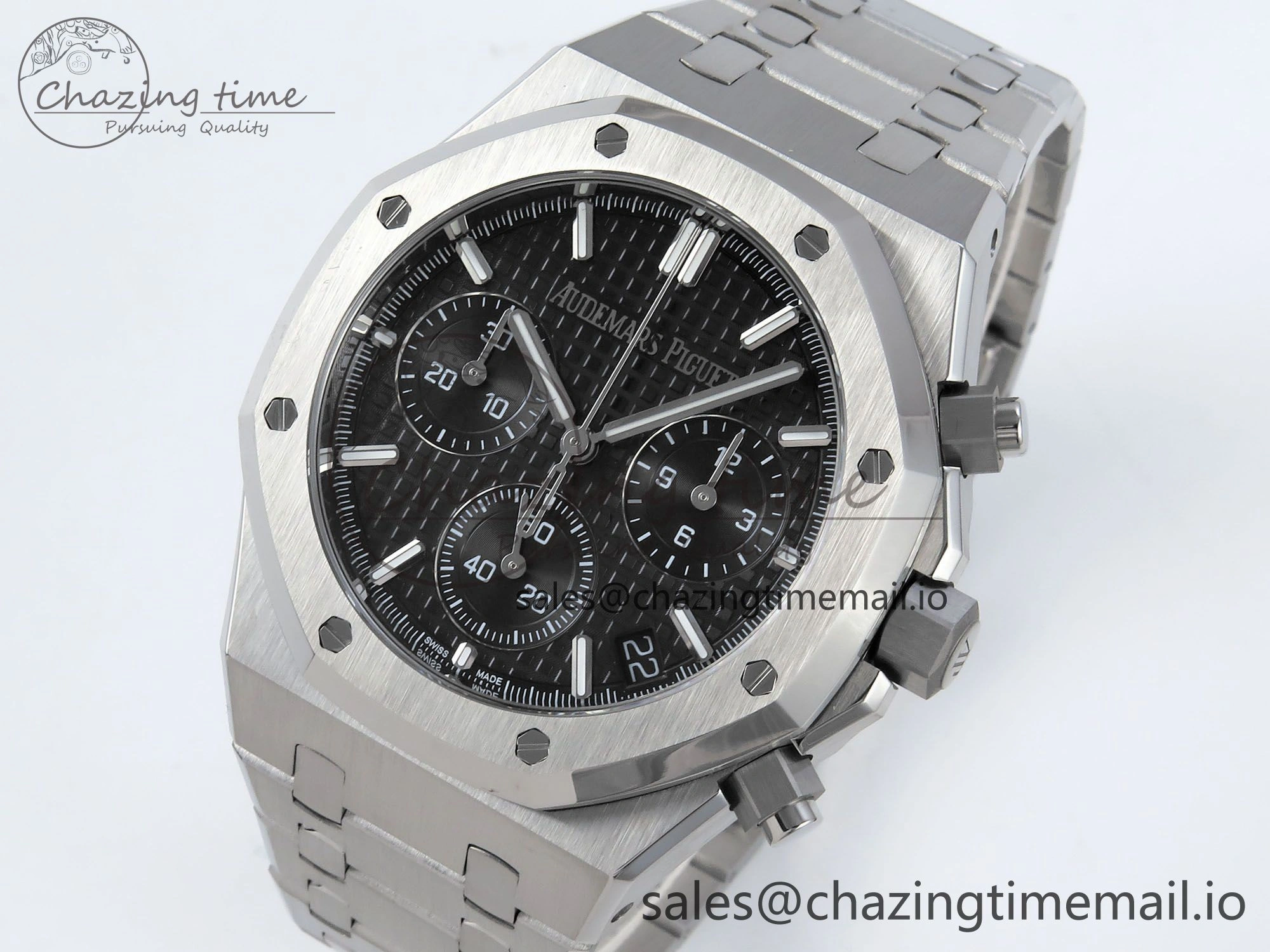 Royal Oak Chrono 26240 SS APSF 1:1 Best Edition Black Dial on SS Bracelet SA4401 Super Clone