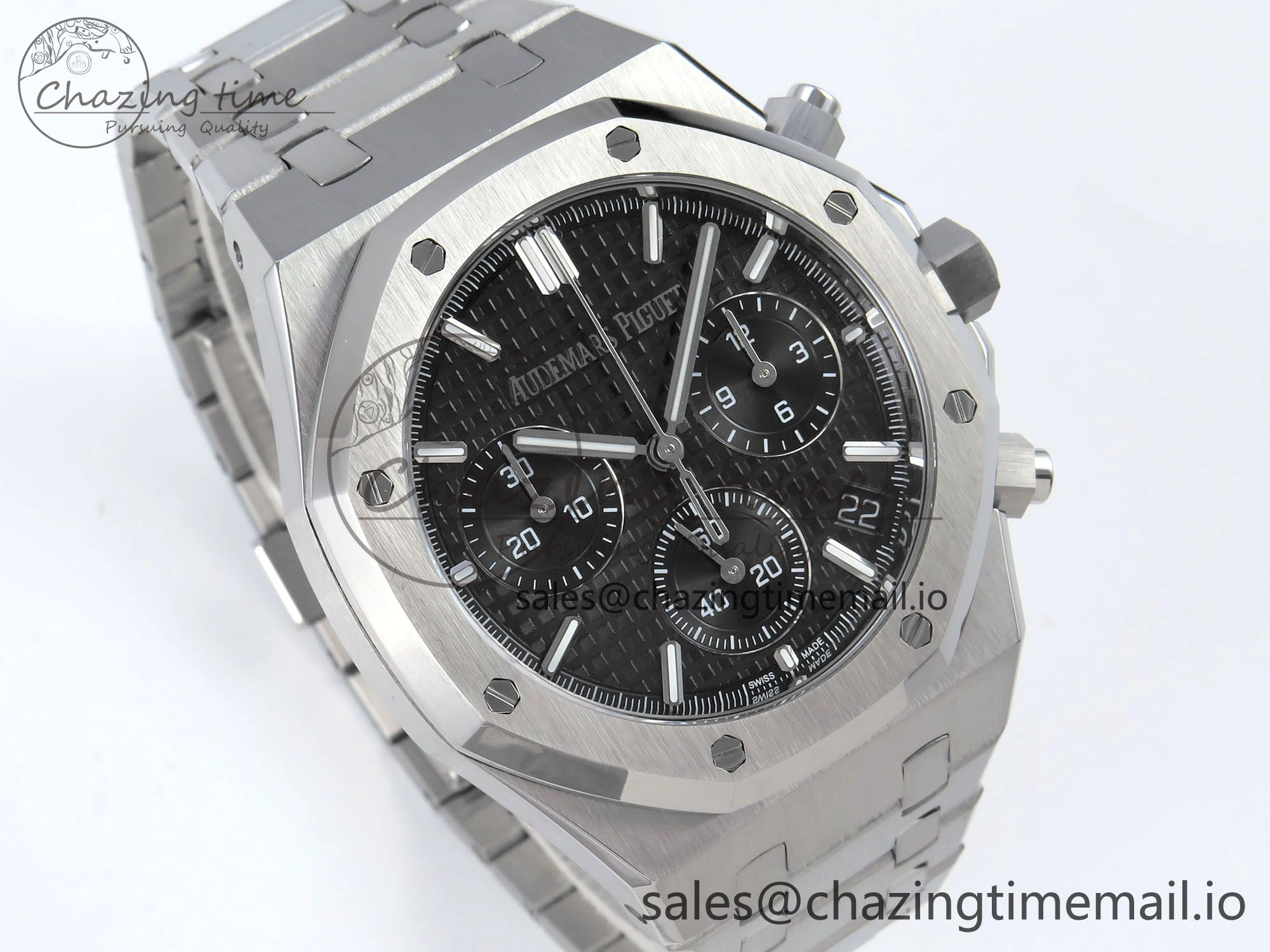 Royal Oak Chrono 26240 SS APSF 1:1 Best Edition Black Dial on SS Bracelet SA4401 Super Clone