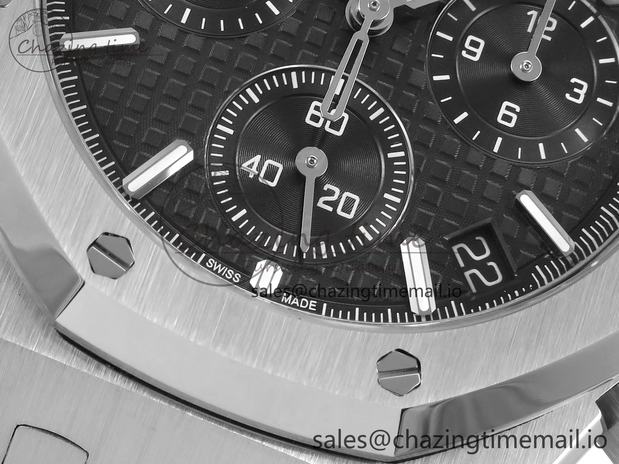 Royal Oak Chrono 26240 SS APSF 1:1 Best Edition Black Dial on SS Bracelet SA4401 Super Clone