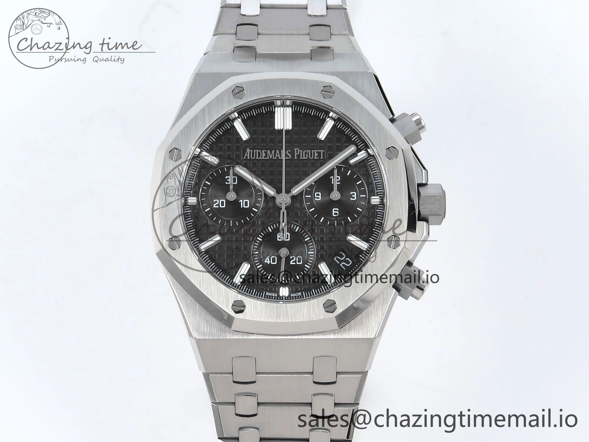 Royal Oak Chrono 26240 SS APSF 1:1 Best Edition Black Dial on SS Bracelet SA4401 Super Clone