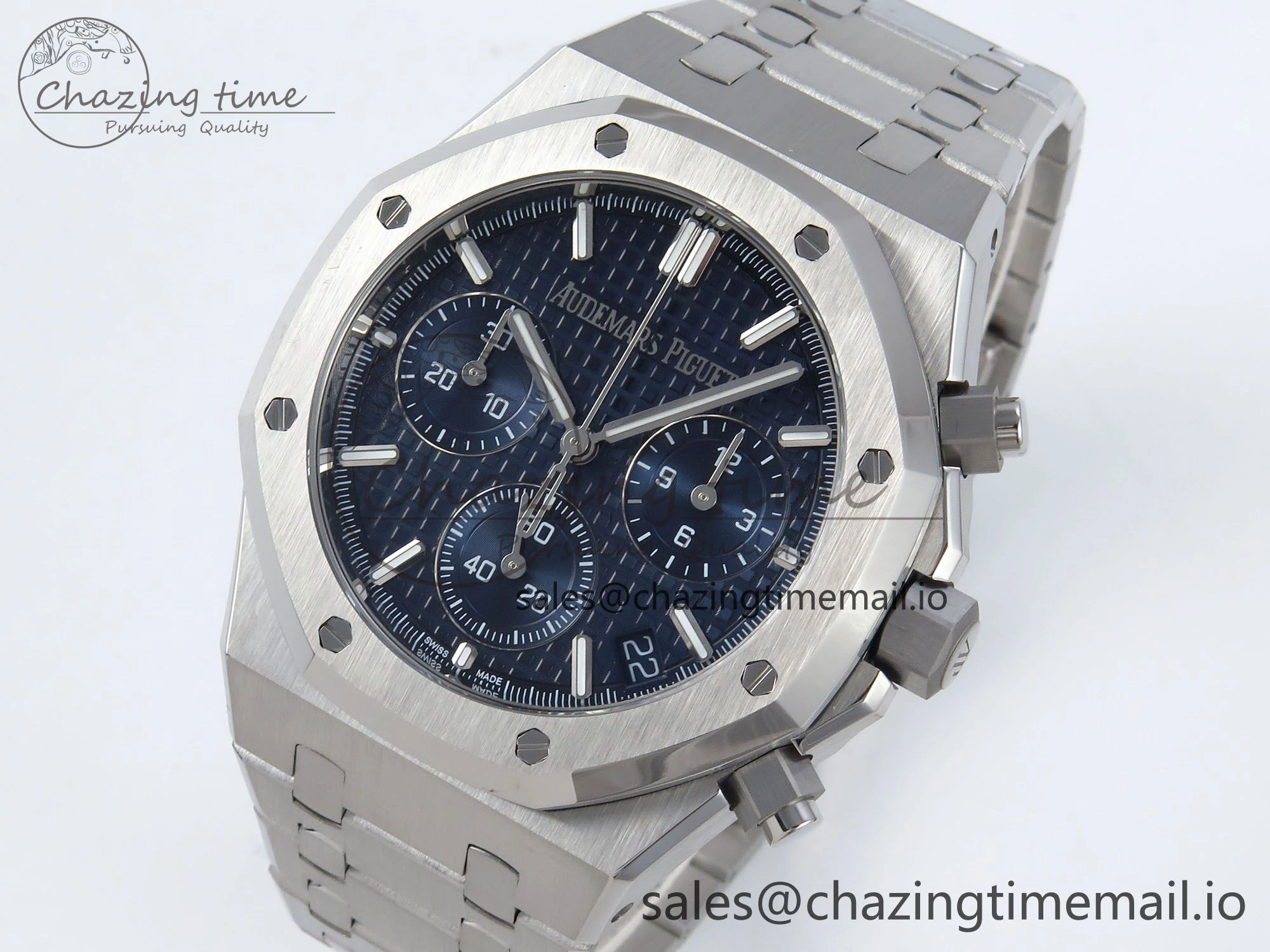 Royal Oak Chrono 26240 SS APSF 1:1 Best Edition Blue Dial on SS Bracelet SA4401 Super Clone