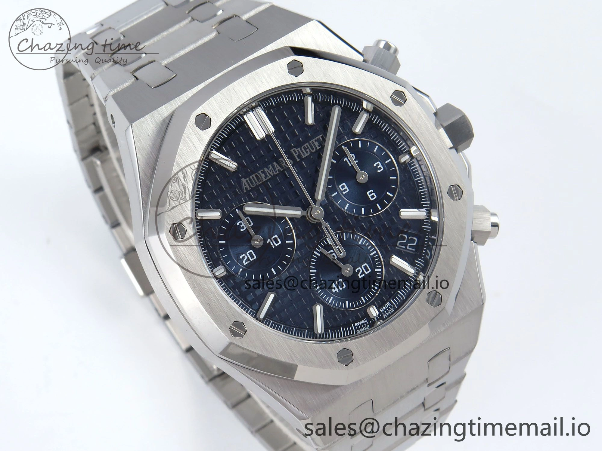 Royal Oak Chrono 26240 SS APSF 1:1 Best Edition Blue Dial on SS Bracelet SA4401 Super Clone