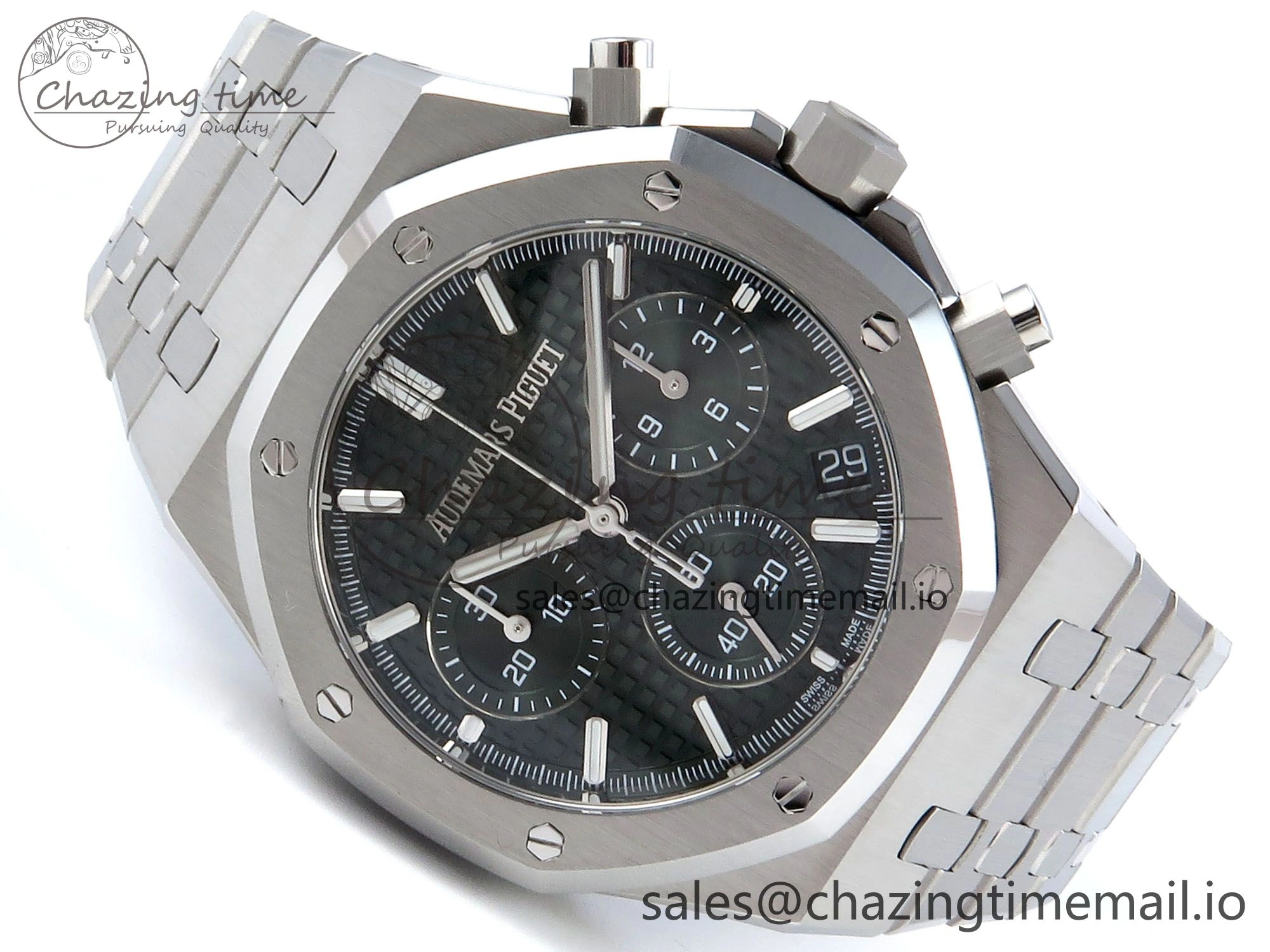 Royal Oak Chrono 26240 SS APSF 1:1 Best Edition Green Dial on SS Bracelet SA4401 Super Clone