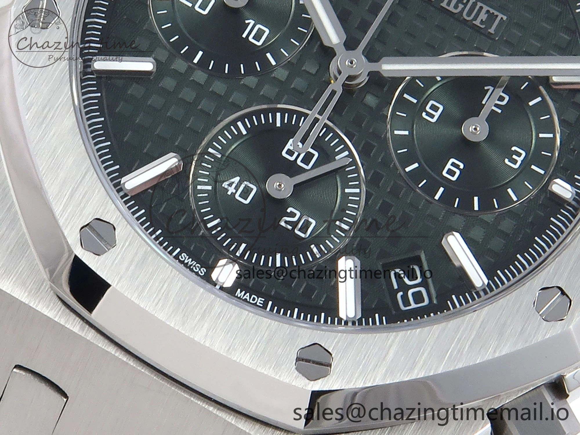 Royal Oak Chrono 26240 SS APSF 1:1 Best Edition Green Dial on SS Bracelet SA4401 Super Clone