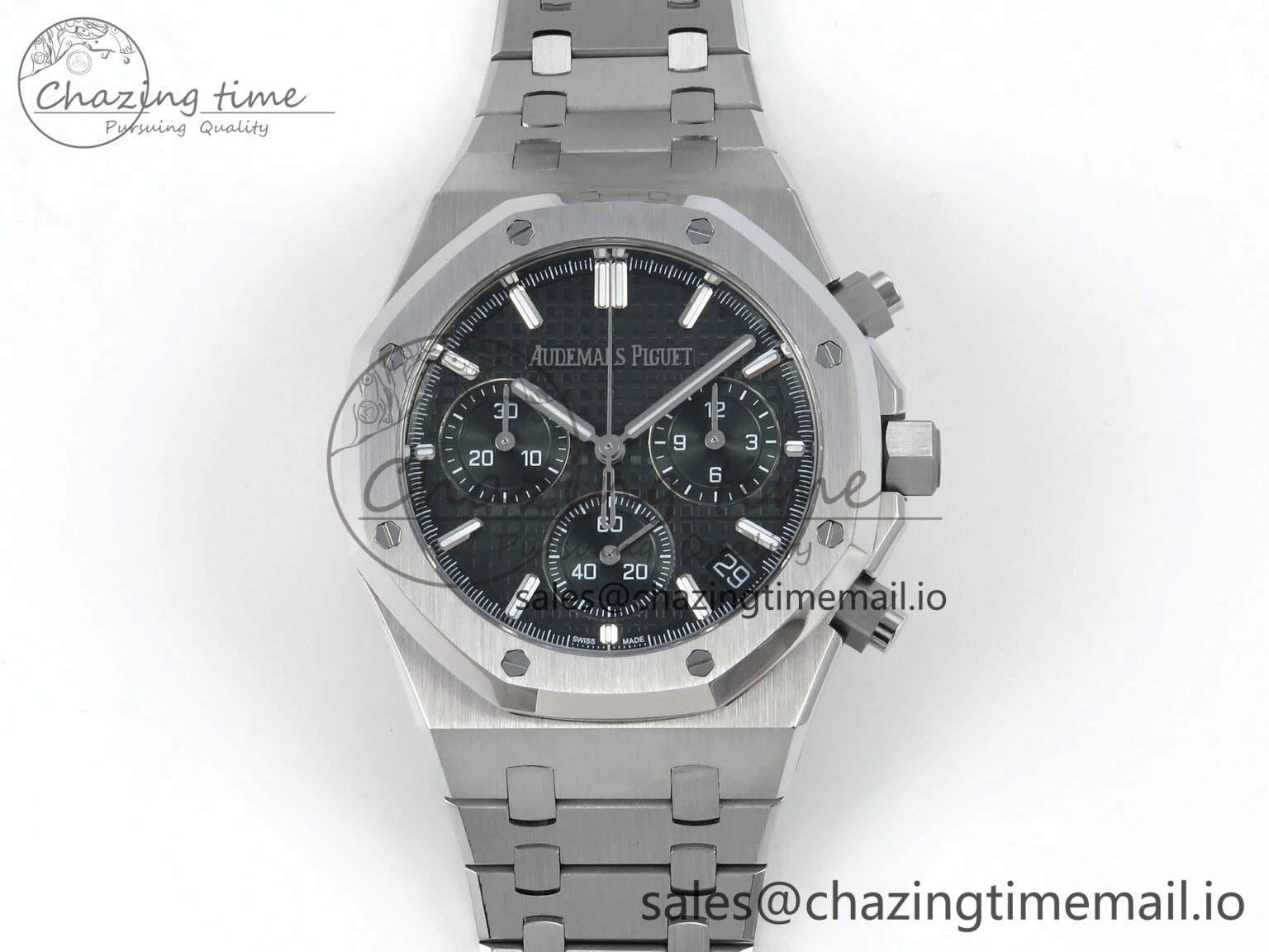 Royal Oak Chrono 26240 SS APSF 1:1 Best Edition Green Dial on SS Bracelet SA4401 Super Clone