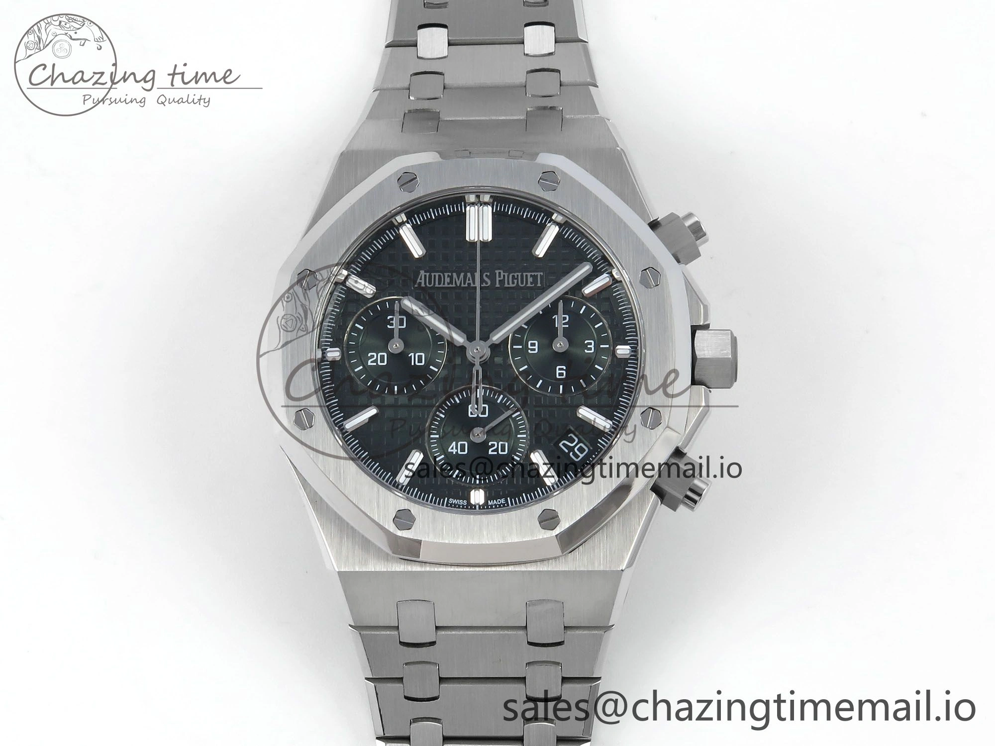 Royal Oak Chrono 26240 SS APSF 1:1 Best Edition Green Dial on SS Bracelet SA4401 Super Clone