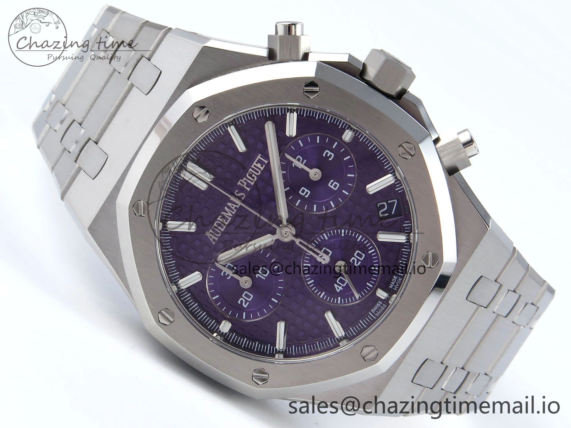 Royal Oak Chrono 26240 SS APSF 1:1 Best Edition Purple Dial on SS Bracelet SA4401 Super Clone