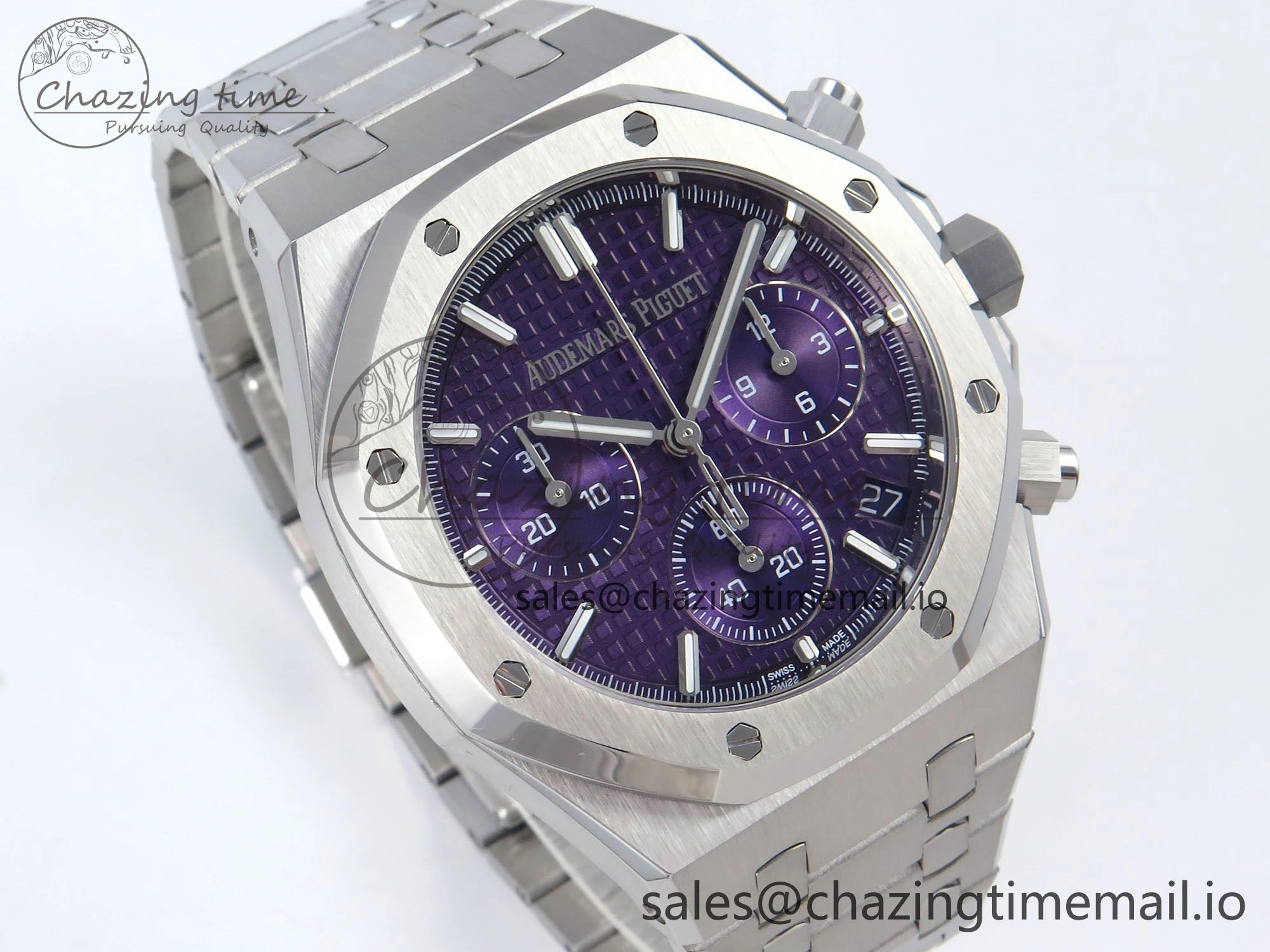 Royal Oak Chrono 26240 SS APSF 1:1 Best Edition Purple Dial on SS Bracelet SA4401 Super Clone