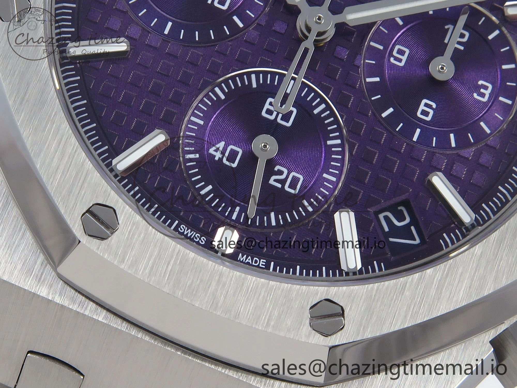 Royal Oak Chrono 26240 SS APSF 1:1 Best Edition Purple Dial on SS Bracelet SA4401 Super Clone