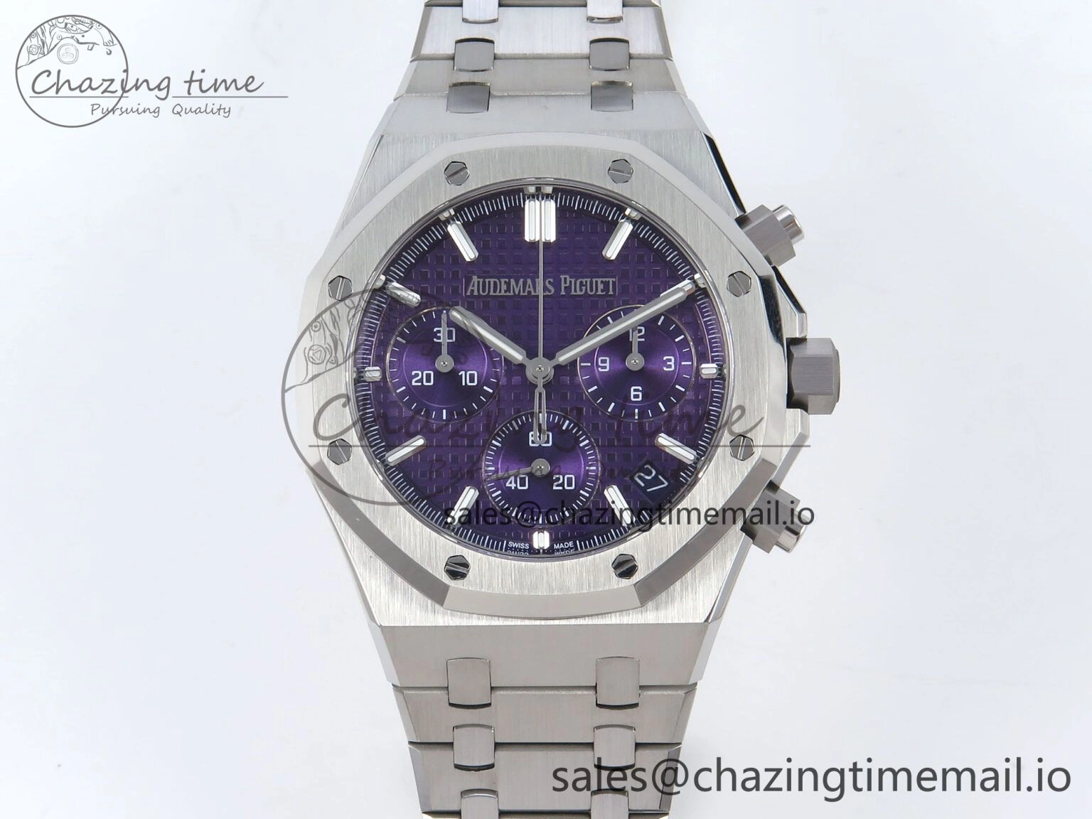 Royal Oak Chrono 26240 SS APSF 1:1 Best Edition Purple Dial on SS Bracelet SA4401 Super Clone