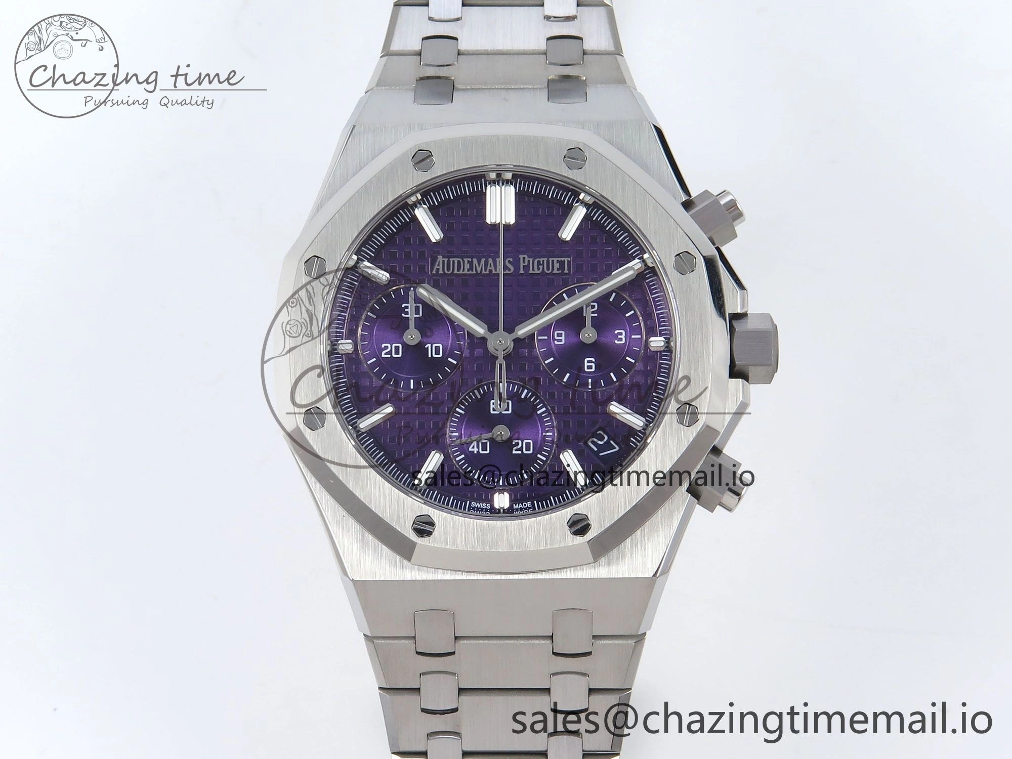 Royal Oak Chrono 26240 SS APSF 1:1 Best Edition Purple Dial on SS Bracelet SA4401 Super Clone