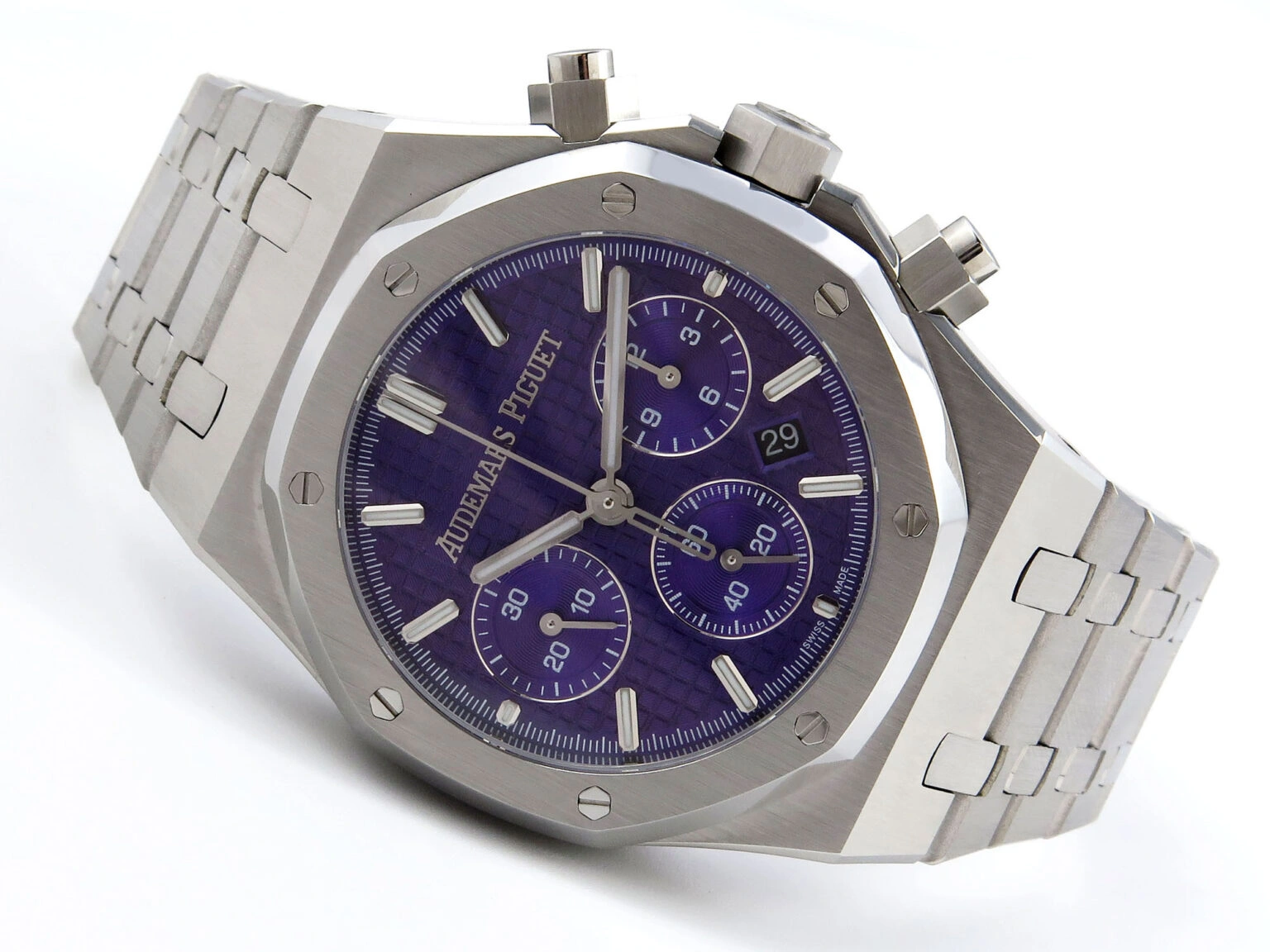 Royal Oak Chrono 26240 SS IPF Best Edition Purple Dial on SS Bracelet A7750