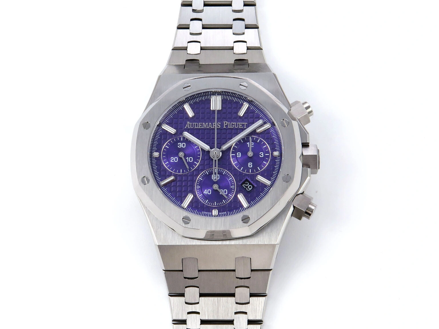 Royal Oak Chrono 26240 SS IPF Best Edition Purple Dial on SS Bracelet A7750