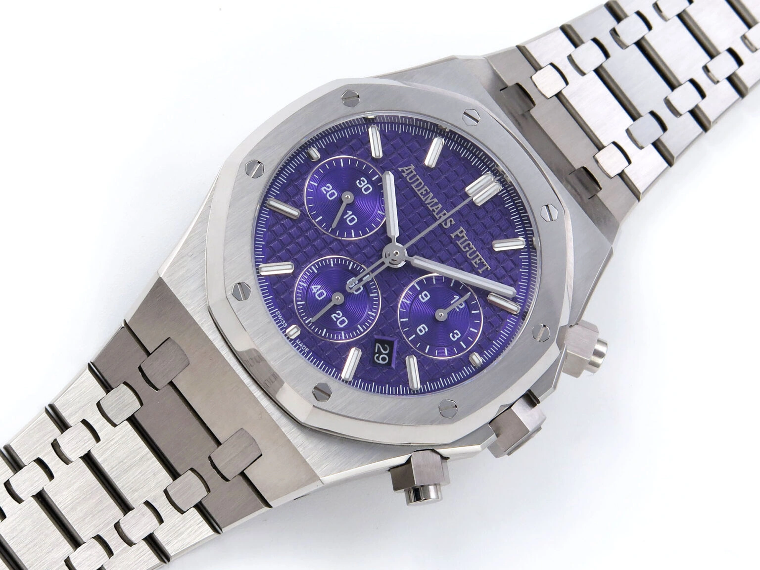 Royal Oak Chrono 26240 SS IPF Best Edition Purple Dial on SS Bracelet A7750