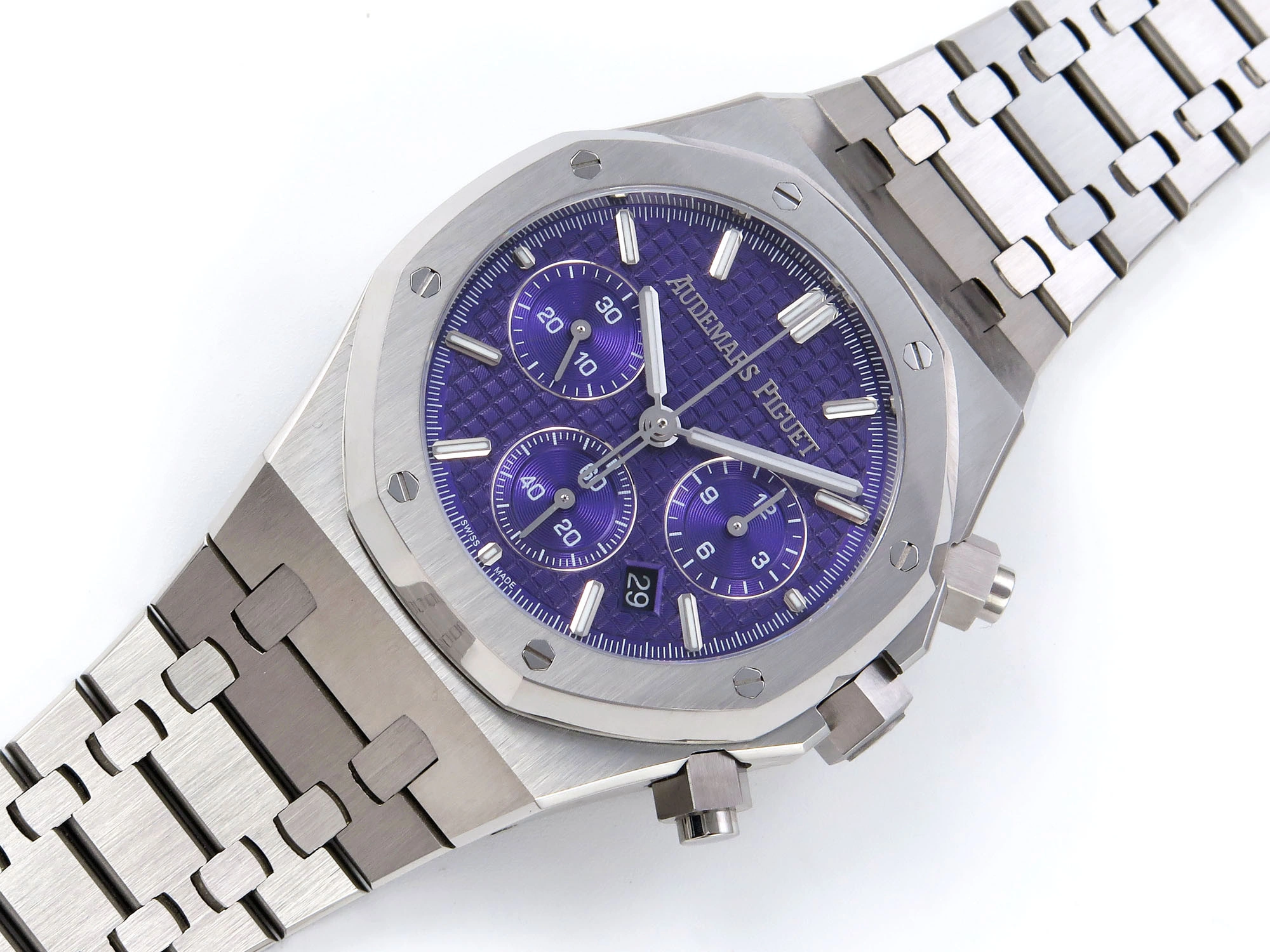 Royal Oak Chrono 26240 SS IPF Best Edition Purple Dial on SS Bracelet A7750