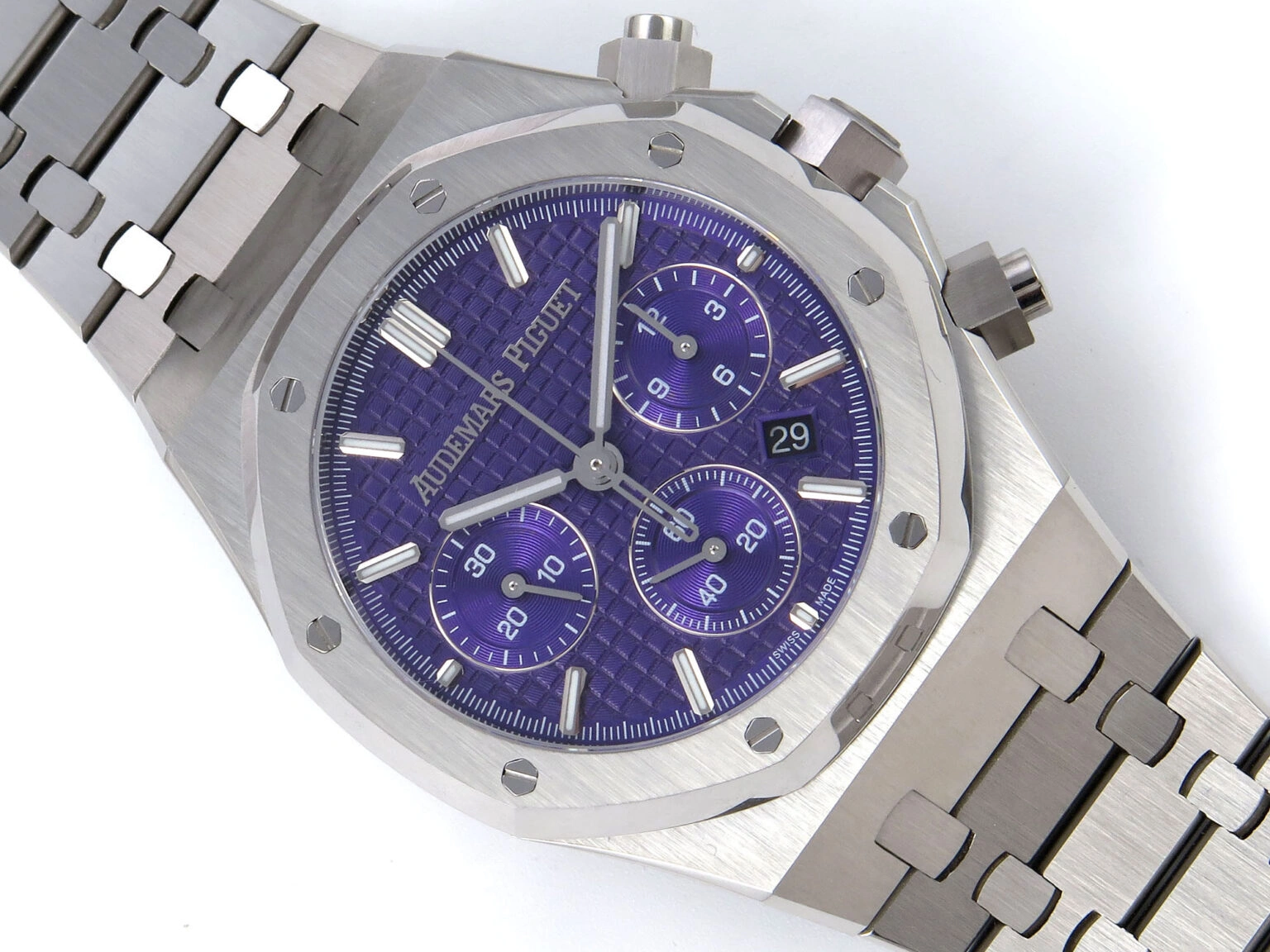 Royal Oak Chrono 26240 SS IPF Best Edition Purple Dial on SS Bracelet A7750