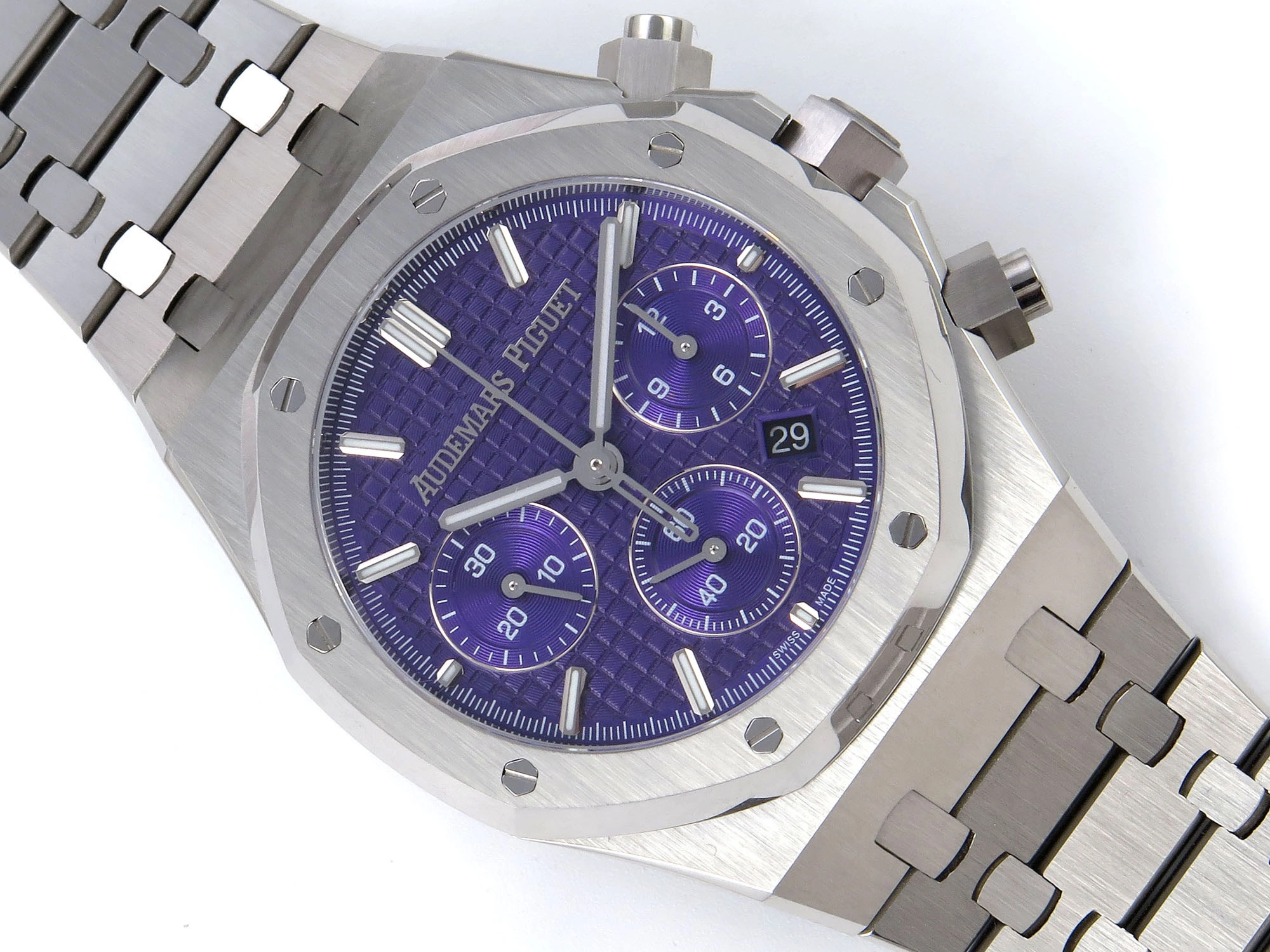 Royal Oak Chrono 26240 SS IPF Best Edition Purple Dial on SS Bracelet A7750