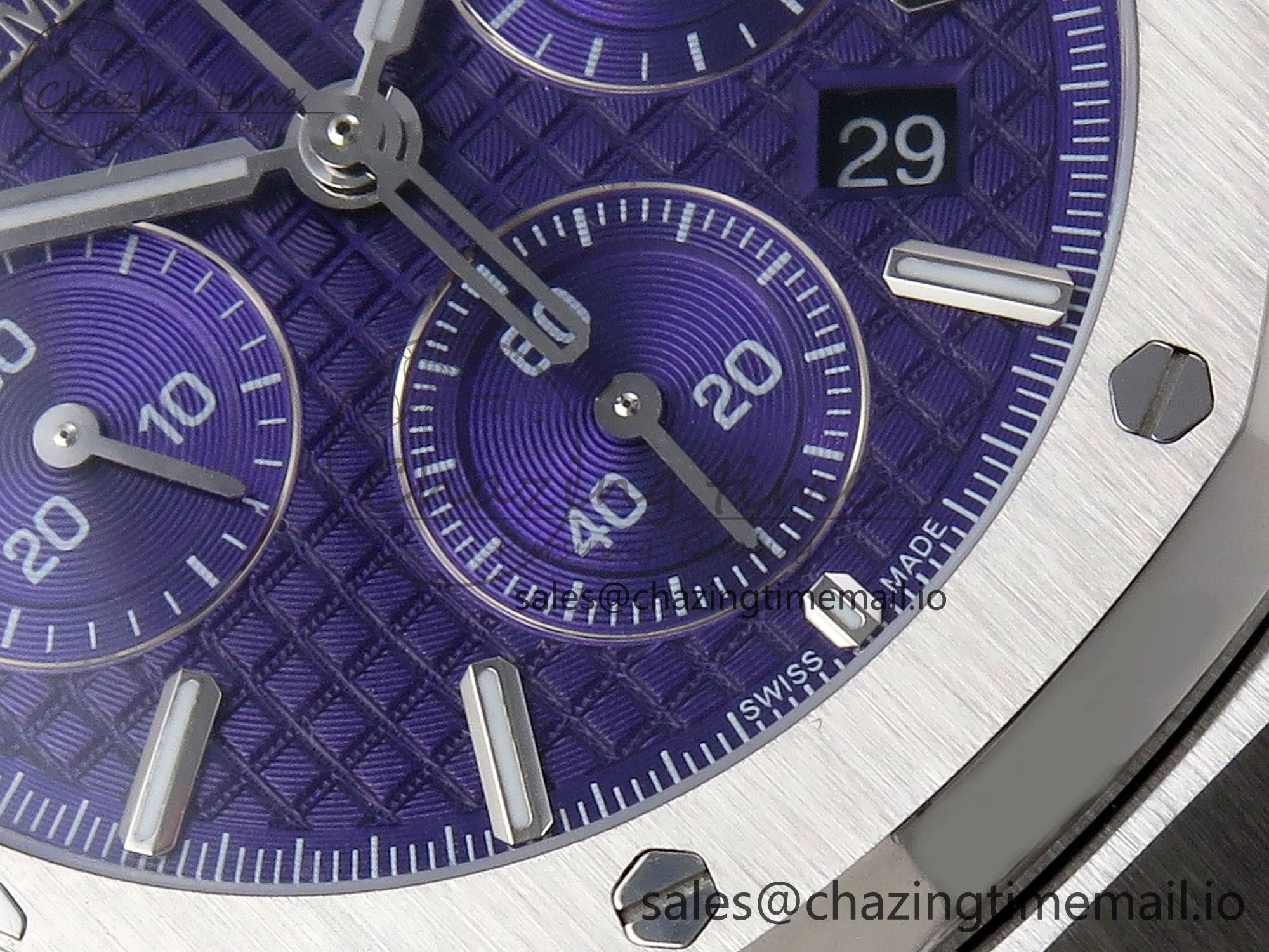 Royal Oak Chrono 26240 SS IPF Best Edition Purple Dial on SS Bracelet A7750