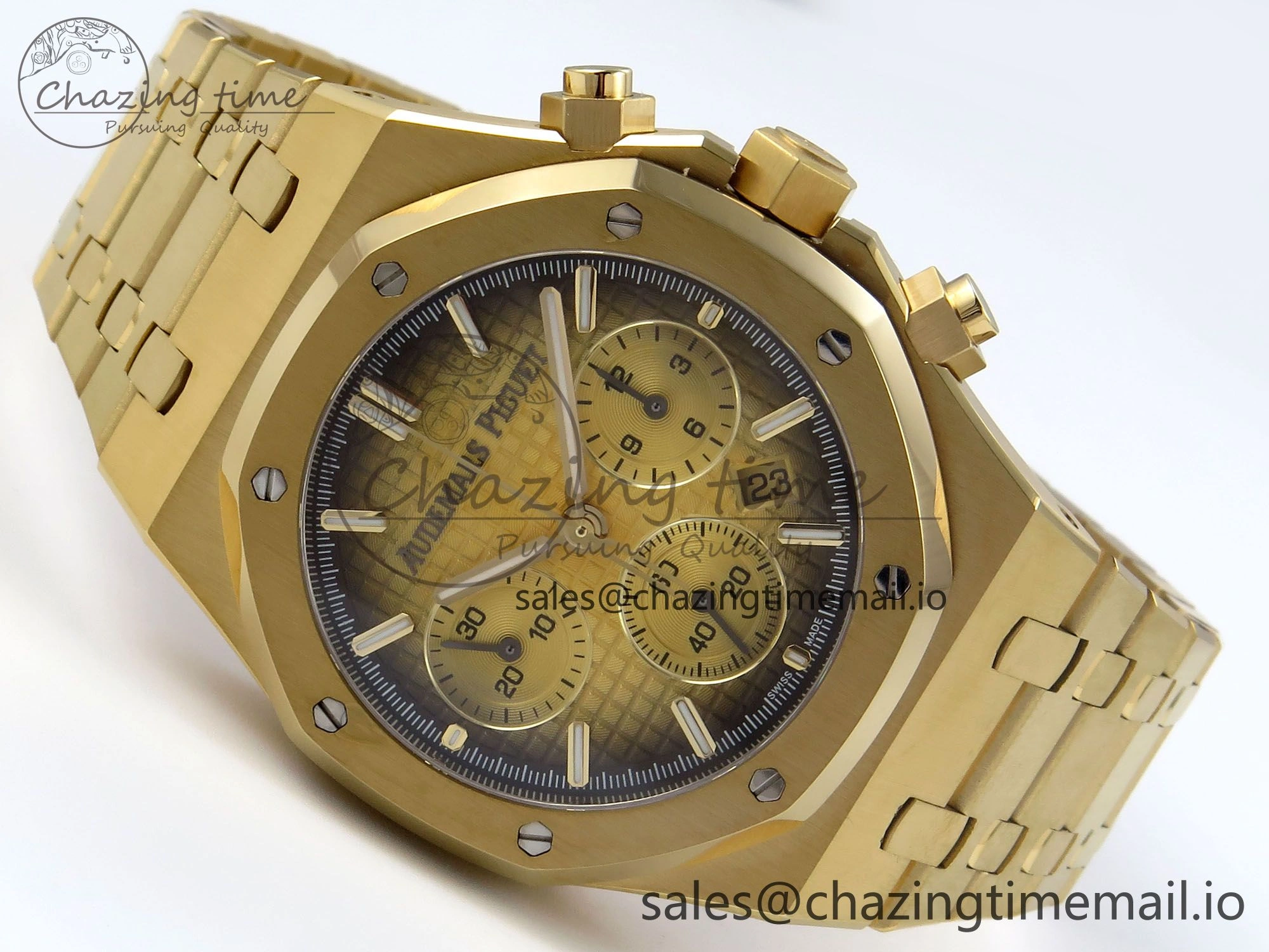 Royal Oak Chrono 26240BA YG BF Best Edition YG Dial on YG Bracelet A7750