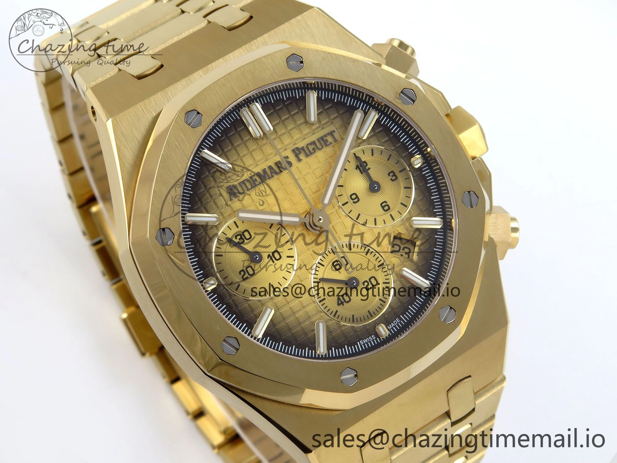 Royal Oak Chrono 26240BA YG BF Best Edition YG Dial on YG Bracelet A7750