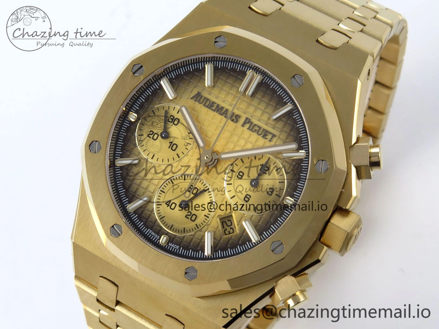 Royal Oak Chrono 26240BA YG BF Best Edition YG Dial on YG Bracelet A7750
