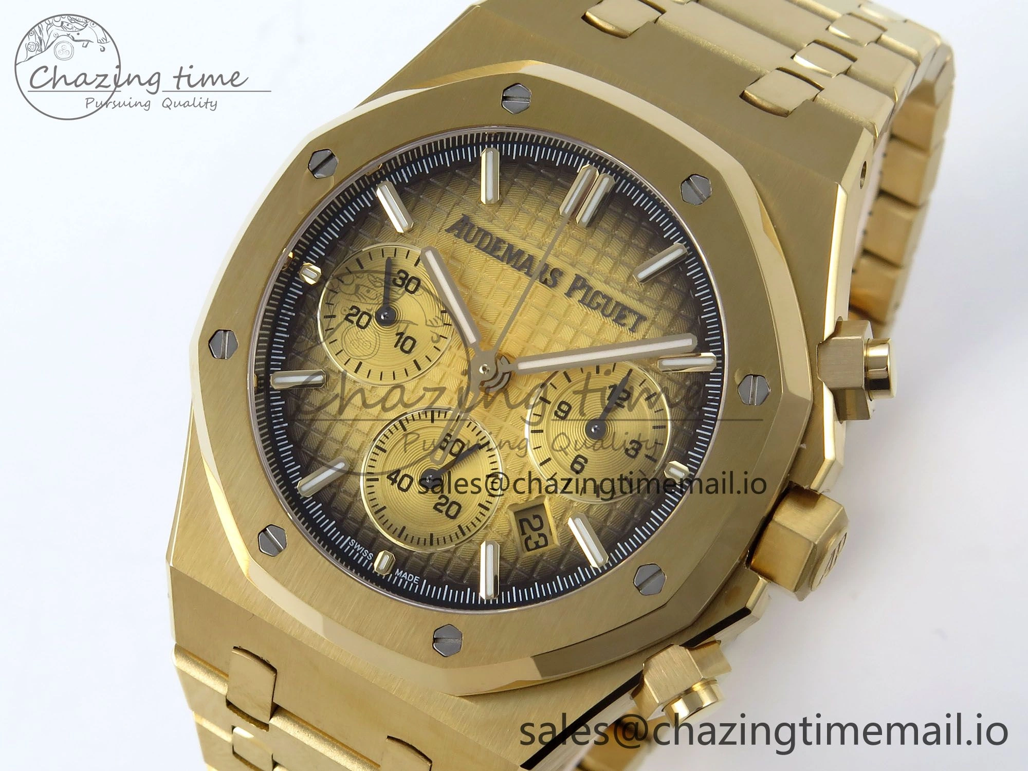 Royal Oak Chrono 26240BA YG BF Best Edition YG Dial on YG Bracelet A7750