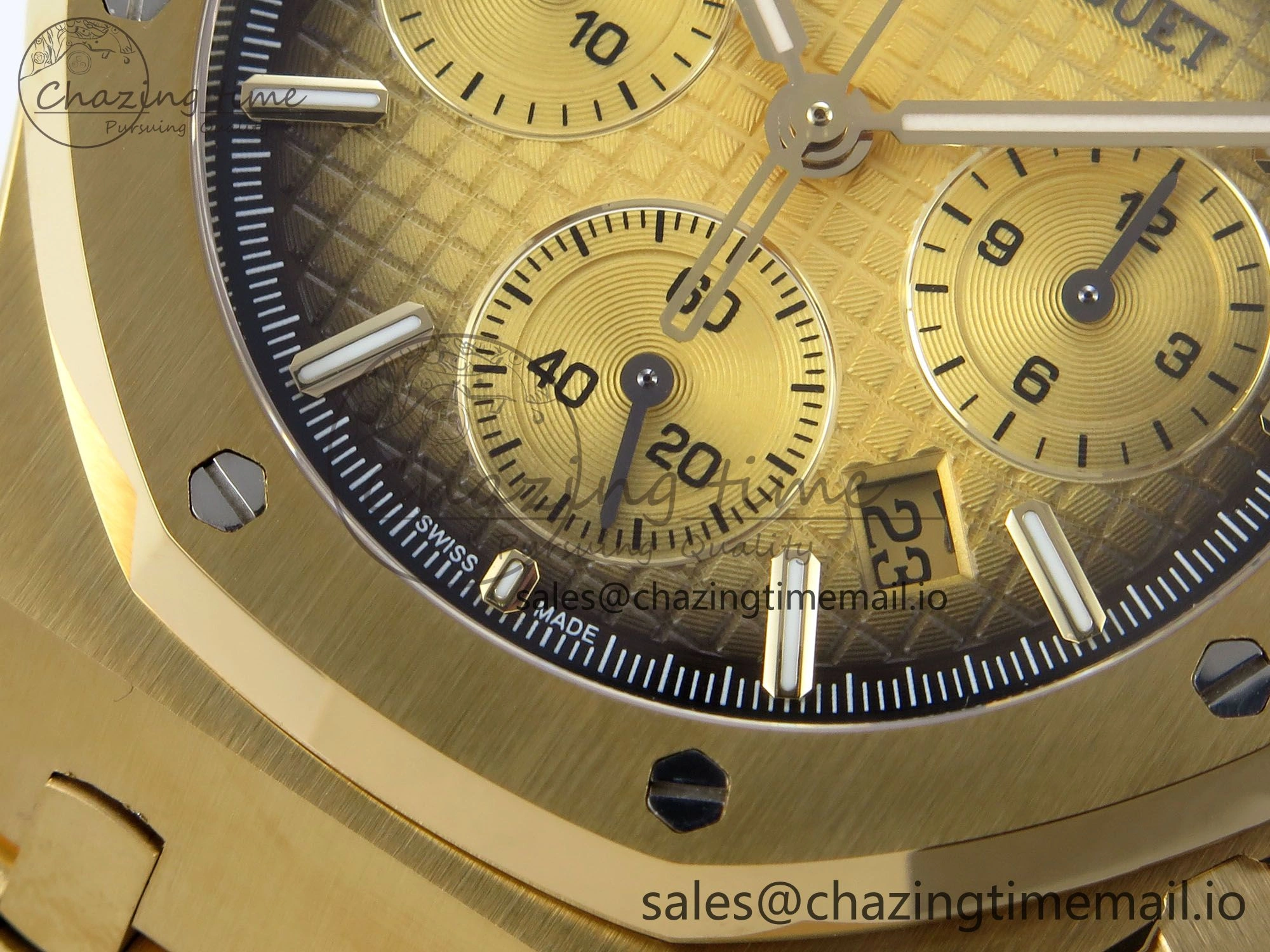 Royal Oak Chrono 26240BA YG BF Best Edition YG Dial on YG Bracelet A7750