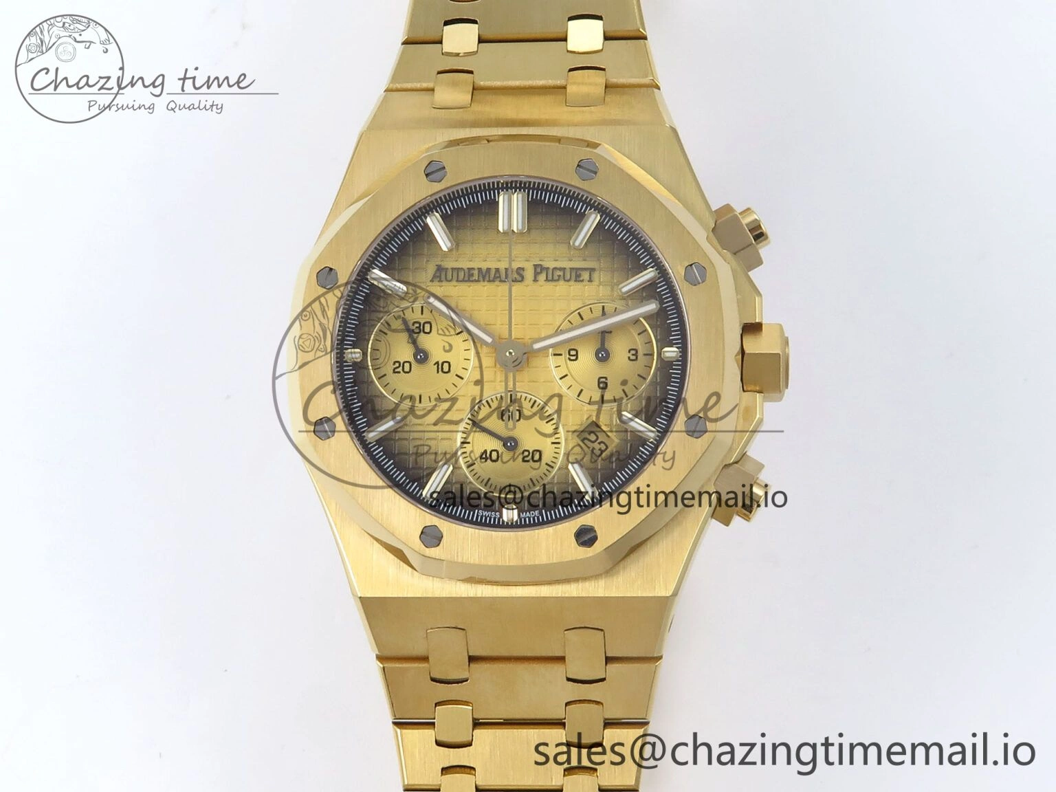 Royal Oak Chrono 26240BA YG BF Best Edition YG Dial on YG Bracelet A7750