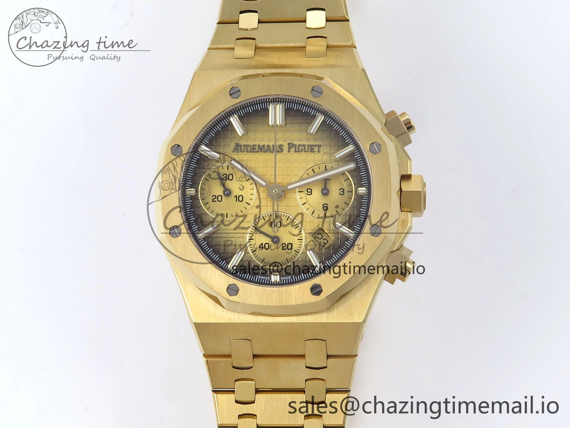 Royal Oak Chrono 26240BA YG BF Best Edition YG Dial on YG Bracelet A7750