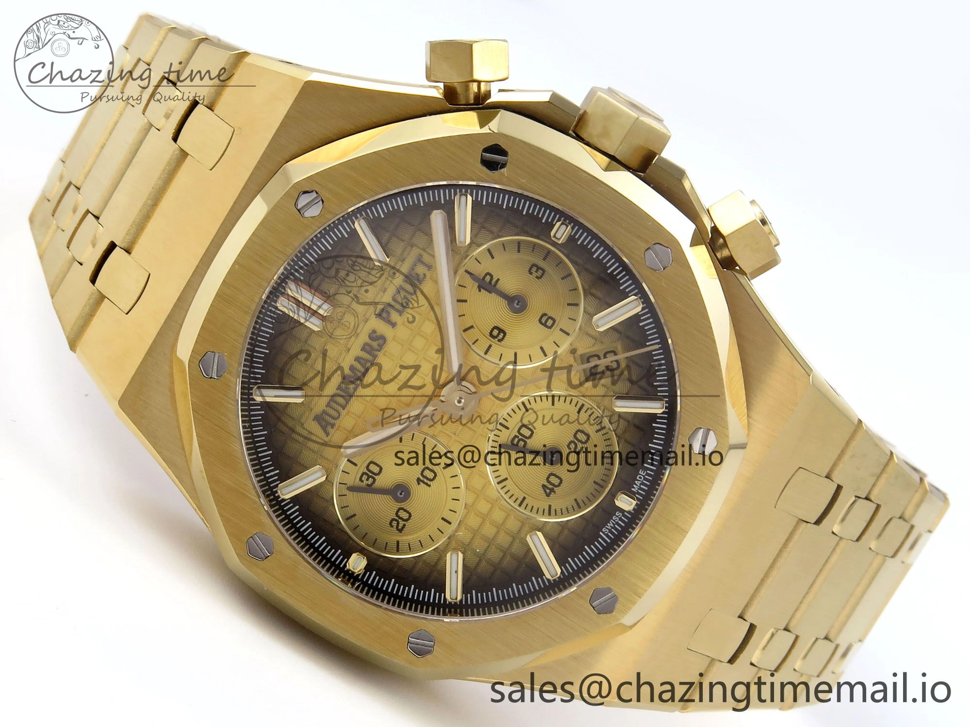Royal Oak Chrono 26240BA YG BF Best Edition YG Dial on YG Bracelet A7750