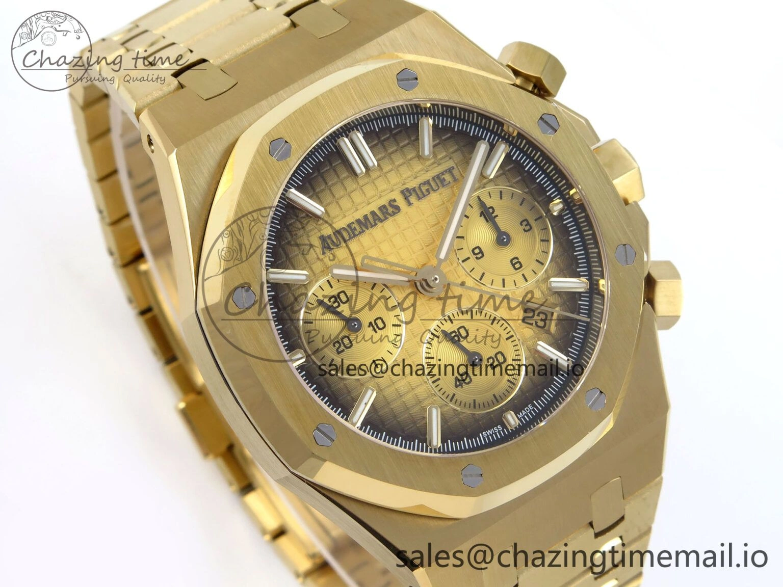 Royal Oak Chrono 26240BA YG BF Best Edition YG Dial on YG Bracelet A7750