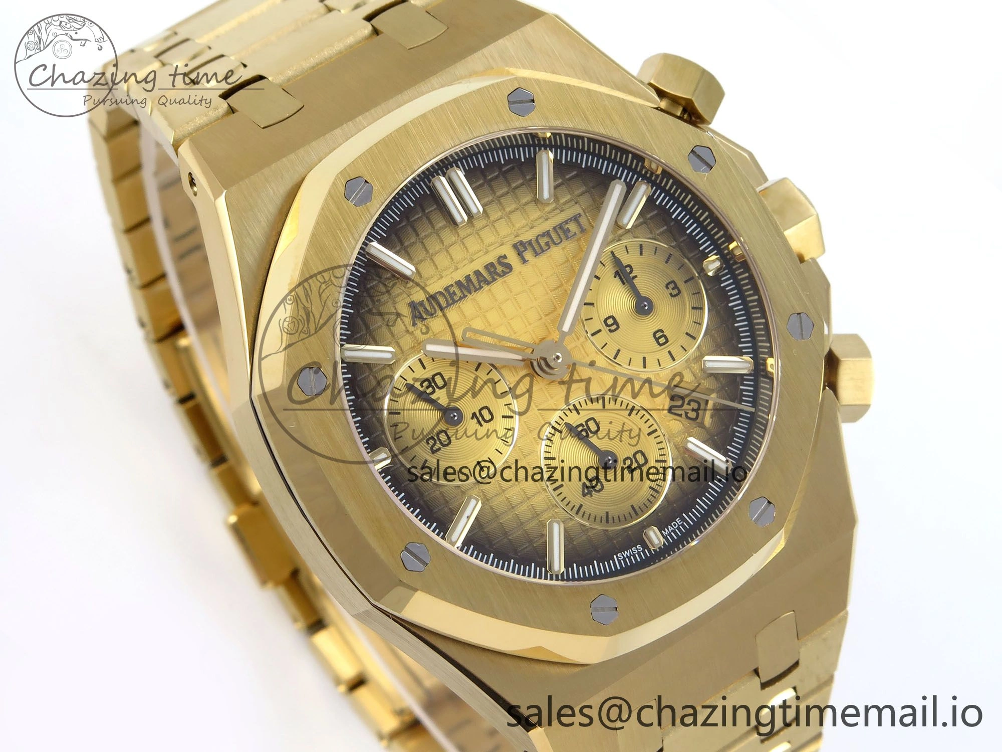 Royal Oak Chrono 26240BA YG BF Best Edition YG Dial on YG Bracelet A7750