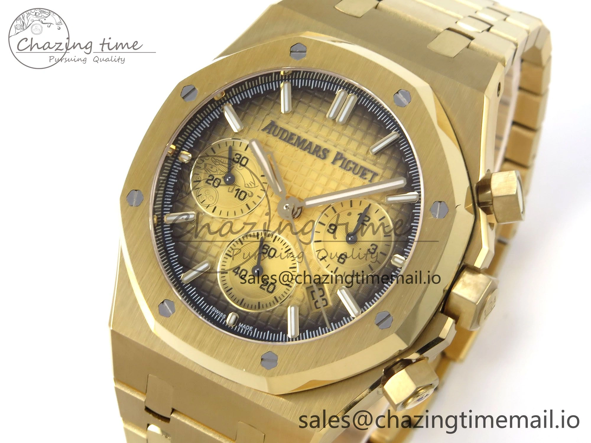 Royal Oak Chrono 26240BA YG BF Best Edition YG Dial on YG Bracelet A7750