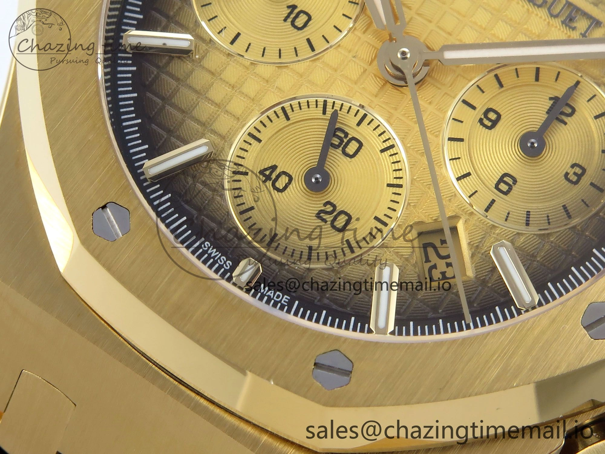 Royal Oak Chrono 26240BA YG BF Best Edition YG Dial on YG Bracelet A7750