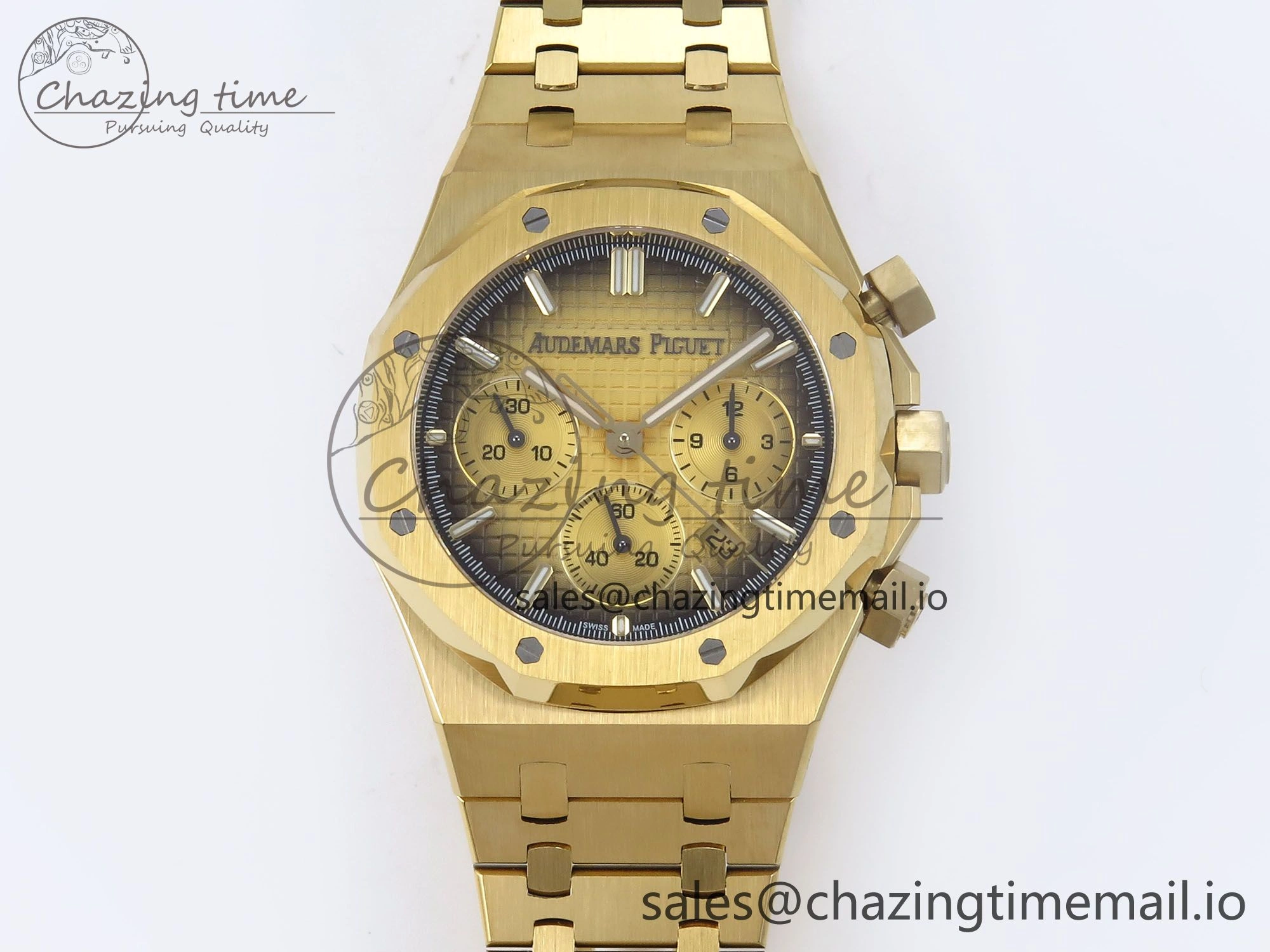 Royal Oak Chrono 26240BA YG BF Best Edition YG Dial on YG Bracelet A7750