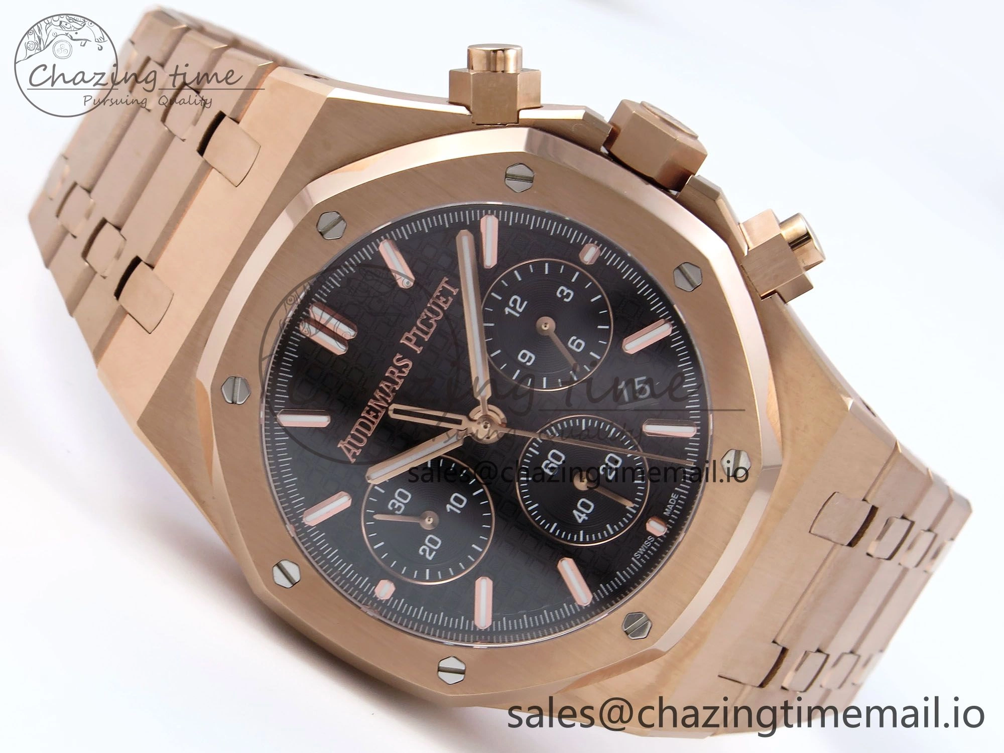 Royal Oak Chrono 26240OR RG BF Best Edition Black Dial on RG Bracelet SH7750