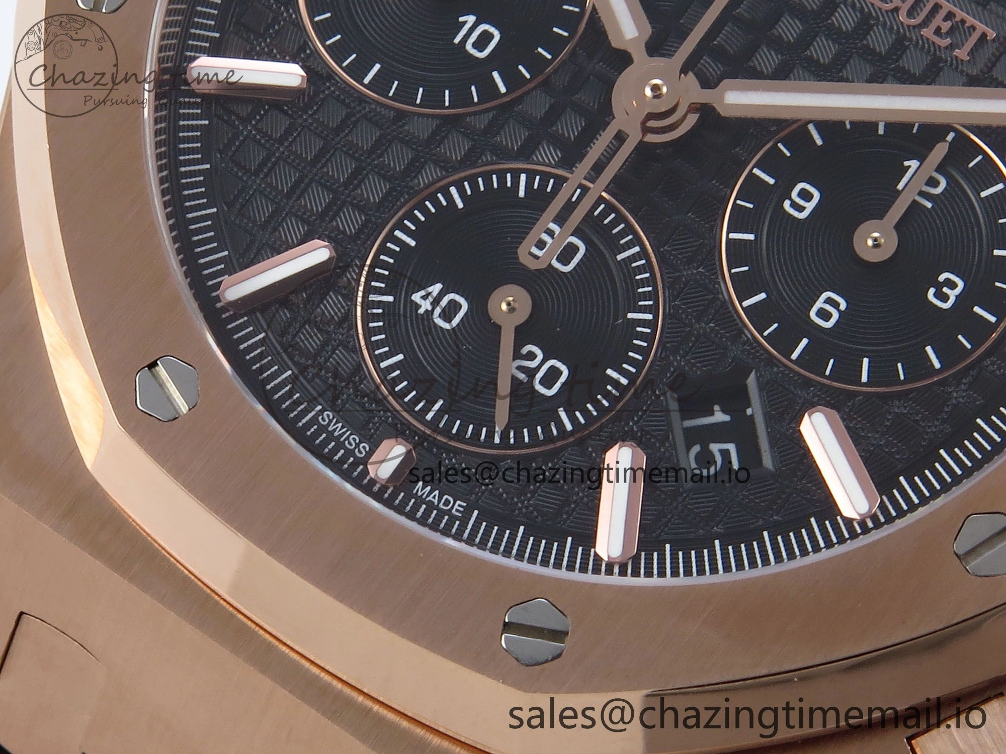 Royal Oak Chrono 26240OR RG BF Best Edition Black Dial on RG Bracelet SH7750