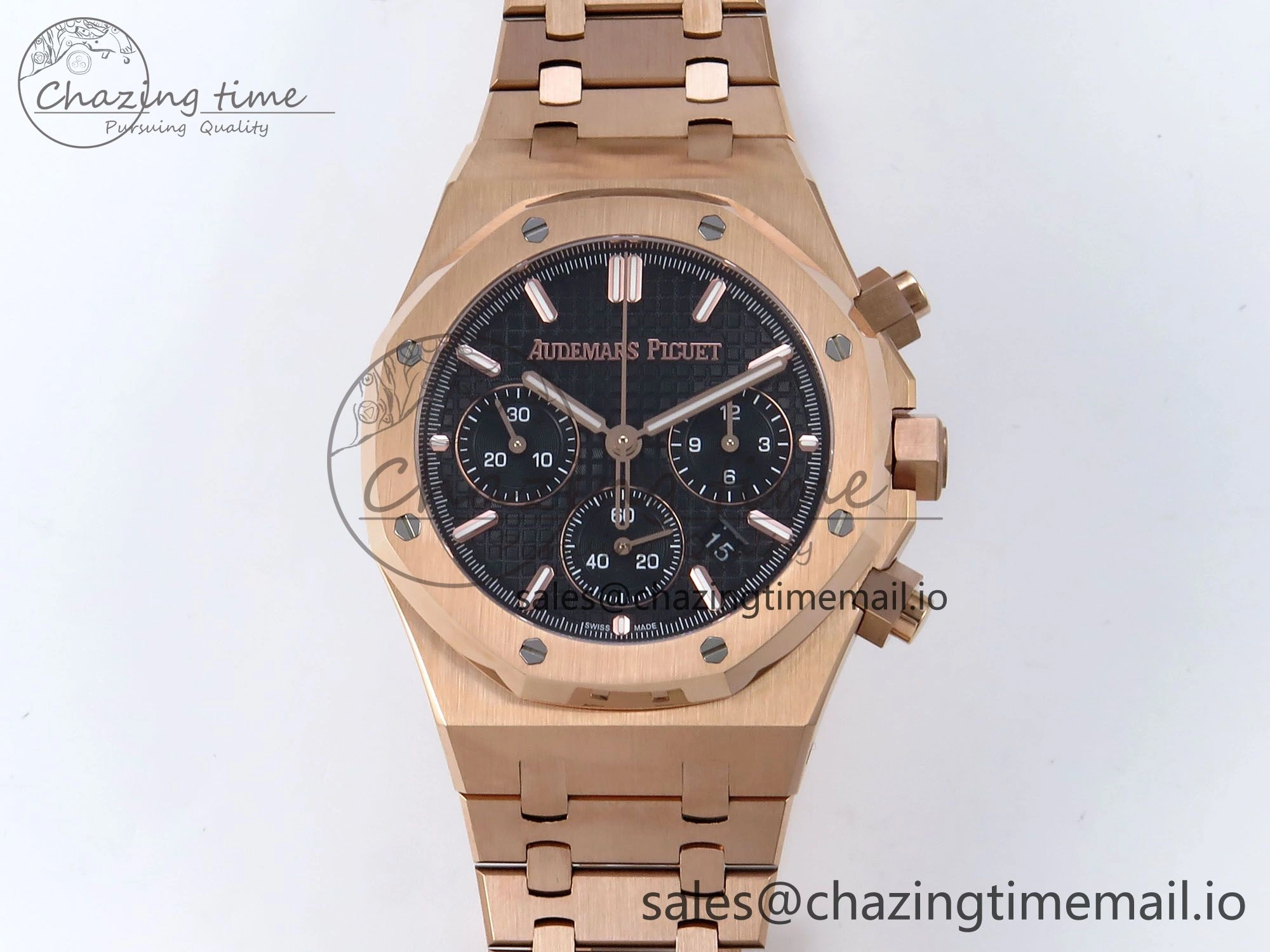 Royal Oak Chrono 26240OR RG BF Best Edition Black Dial on RG Bracelet SH7750