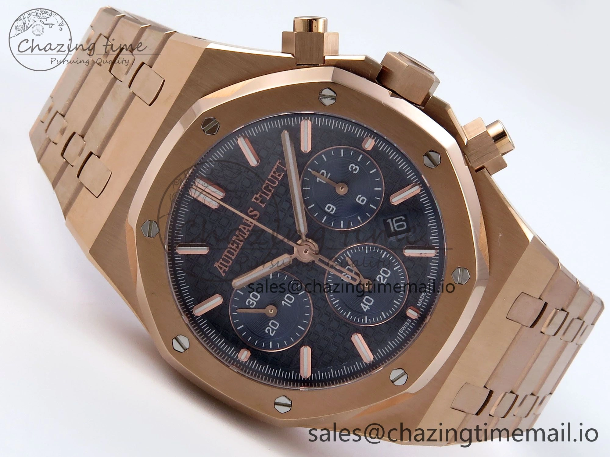 Royal Oak Chrono 26240OR RG BF Best Edition Blue Dial on RG Bracelet A7750