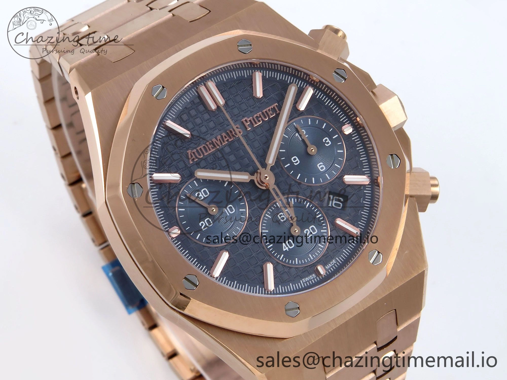 Royal Oak Chrono 26240OR RG BF Best Edition Blue Dial on RG Bracelet A7750