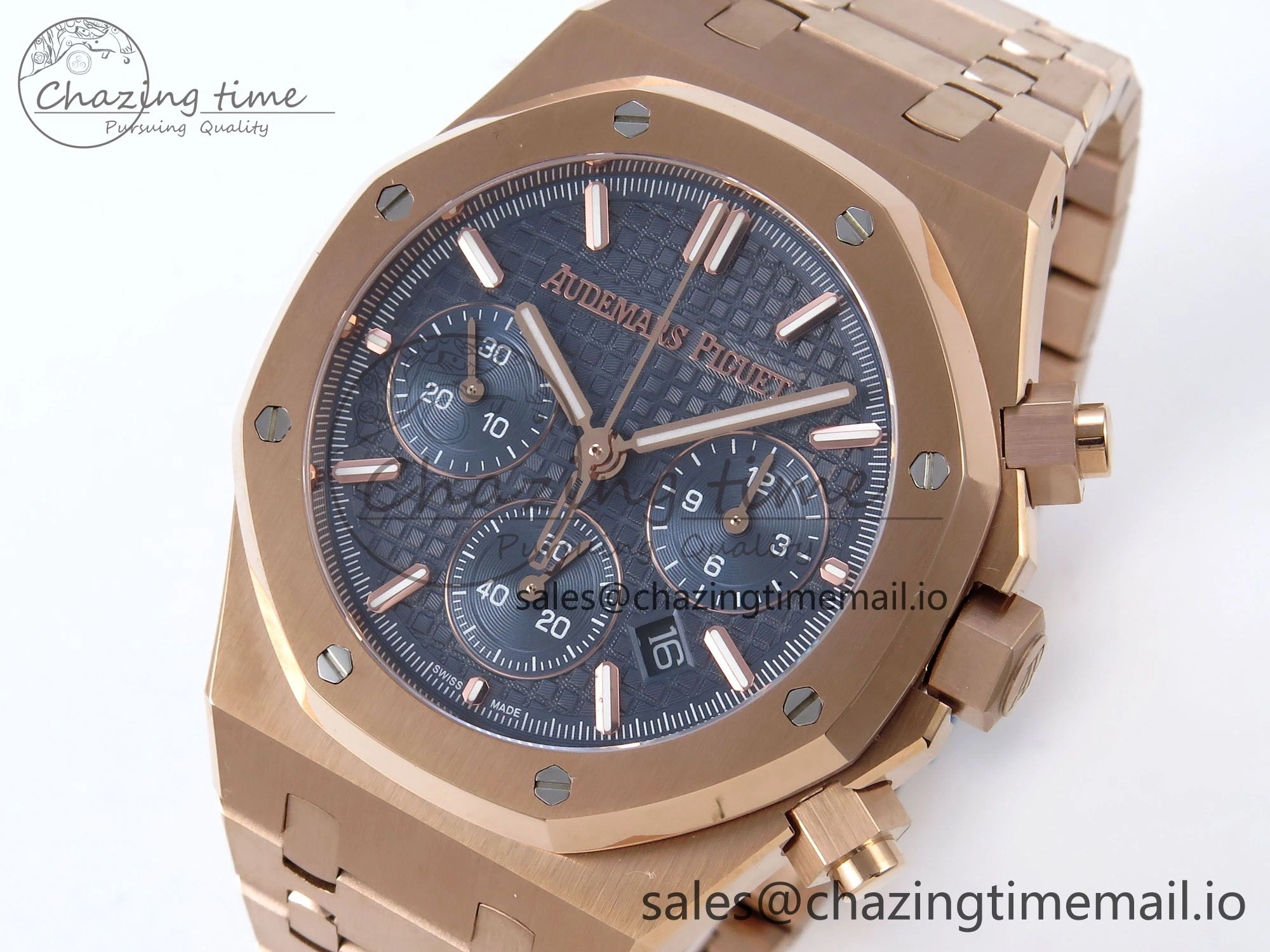 Royal Oak Chrono 26240OR RG BF Best Edition Blue Dial on RG Bracelet A7750