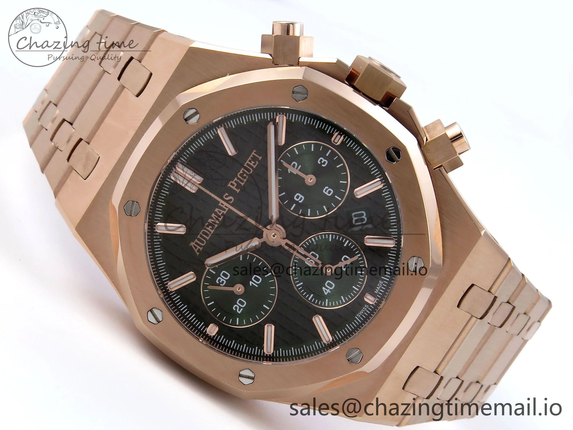 Royal Oak Chrono 26240OR RG BF Best Edition Green Dial on RG Bracelet A7750