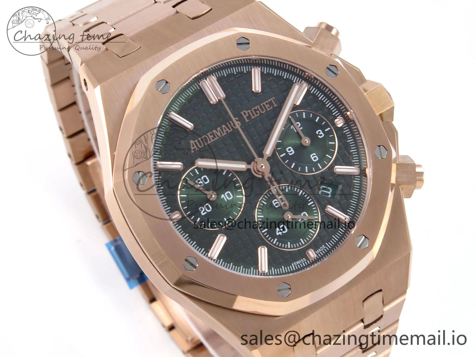 Royal Oak Chrono 26240OR RG BF Best Edition Green Dial on RG Bracelet A7750