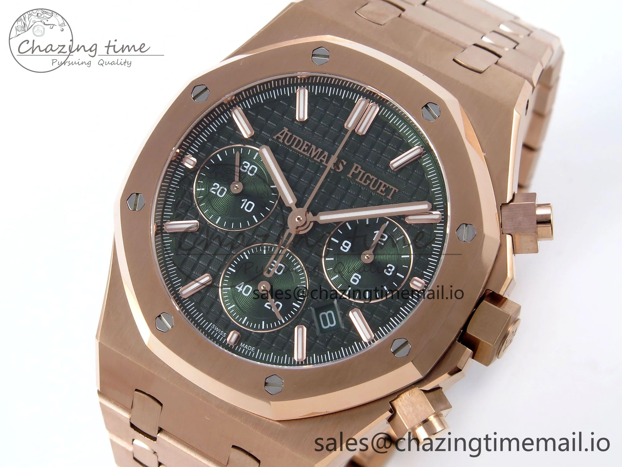 Royal Oak Chrono 26240OR RG BF Best Edition Green Dial on RG Bracelet A7750