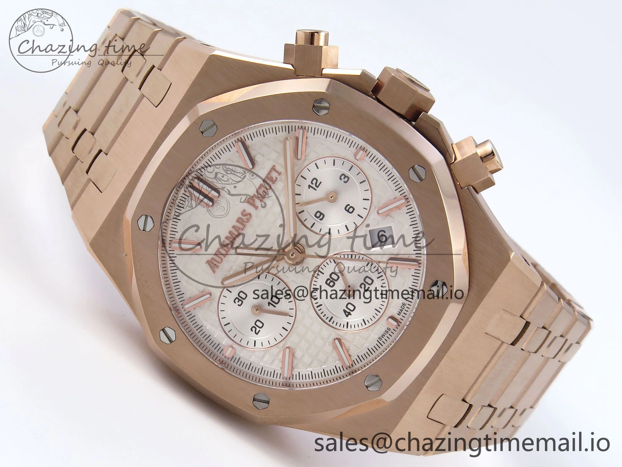 Royal Oak Chrono 26240OR RG BF Best Edition White Dial on RG Bracelet SH7750
