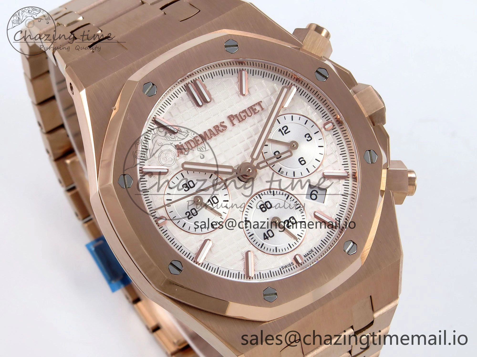 Royal Oak Chrono 26240OR RG BF Best Edition White Dial on RG Bracelet SH7750